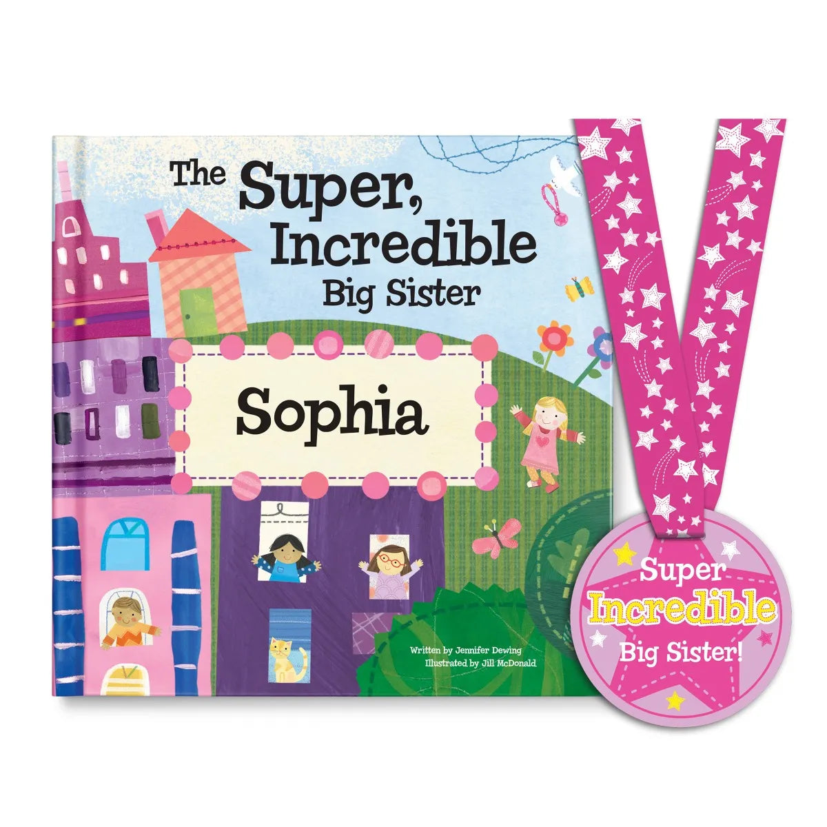 The Super, Incredible Big Sister Personalized Book and Medal