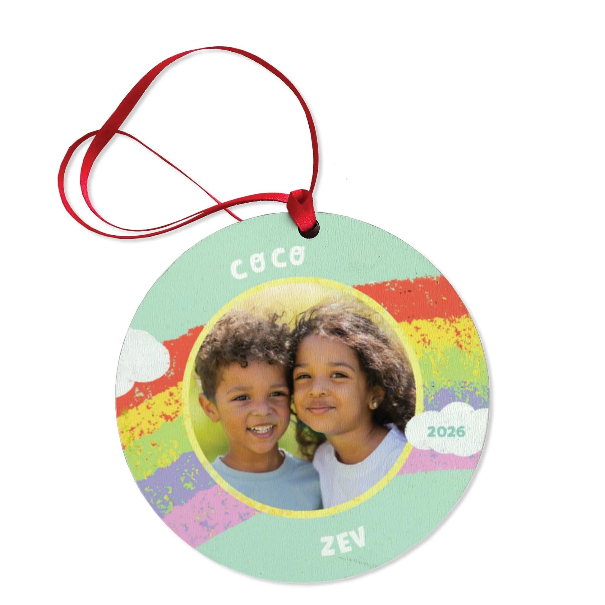 Rainbow Personalized Photo Ornament