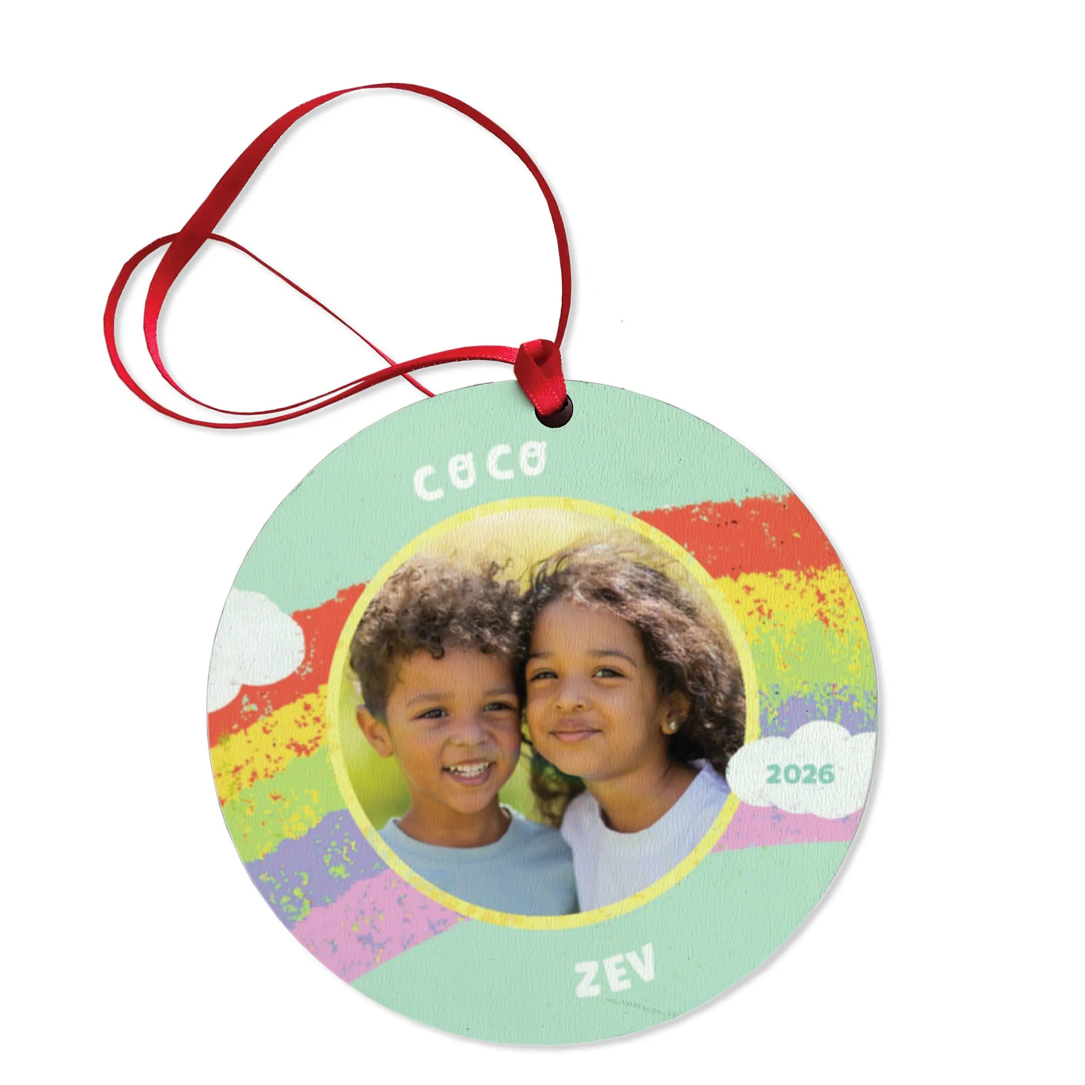 Rainbow Personalized Photo Ornament