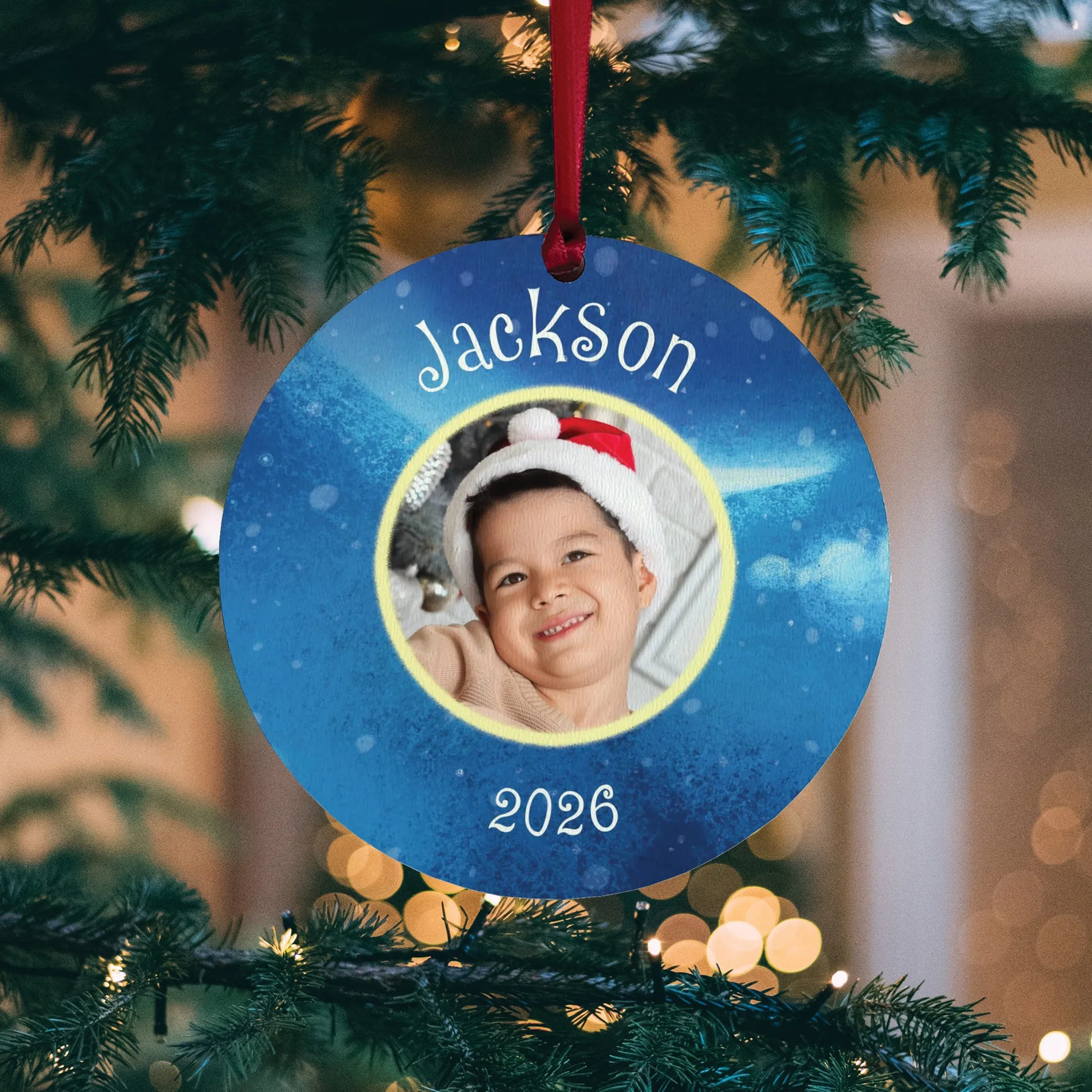 Dreamy Polar Bear Personalized Photo Ornament