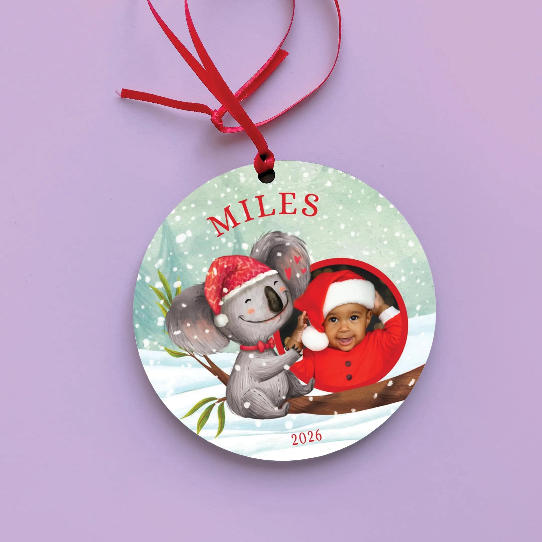 Festive North Pole Personalized Photo Ornament