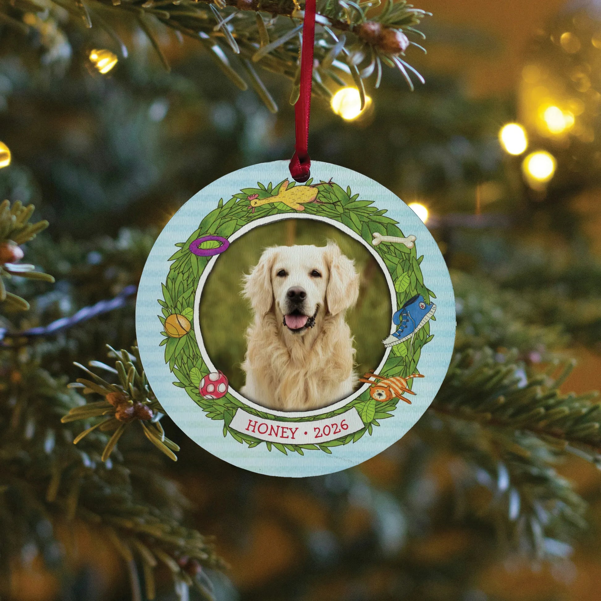 Merry Dog Personalized Photo Ornament