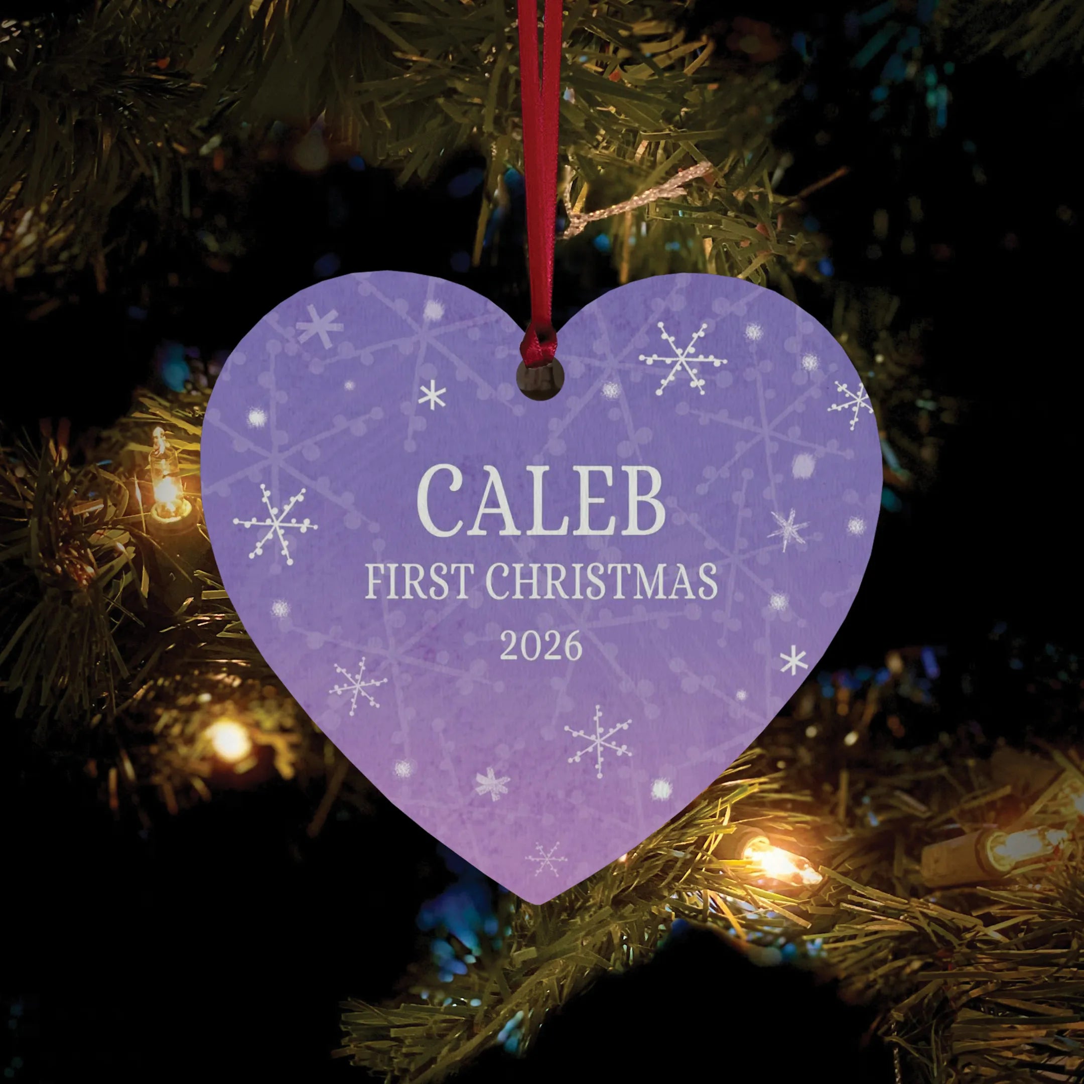 Flurry of Love Personalized Heart Ornament