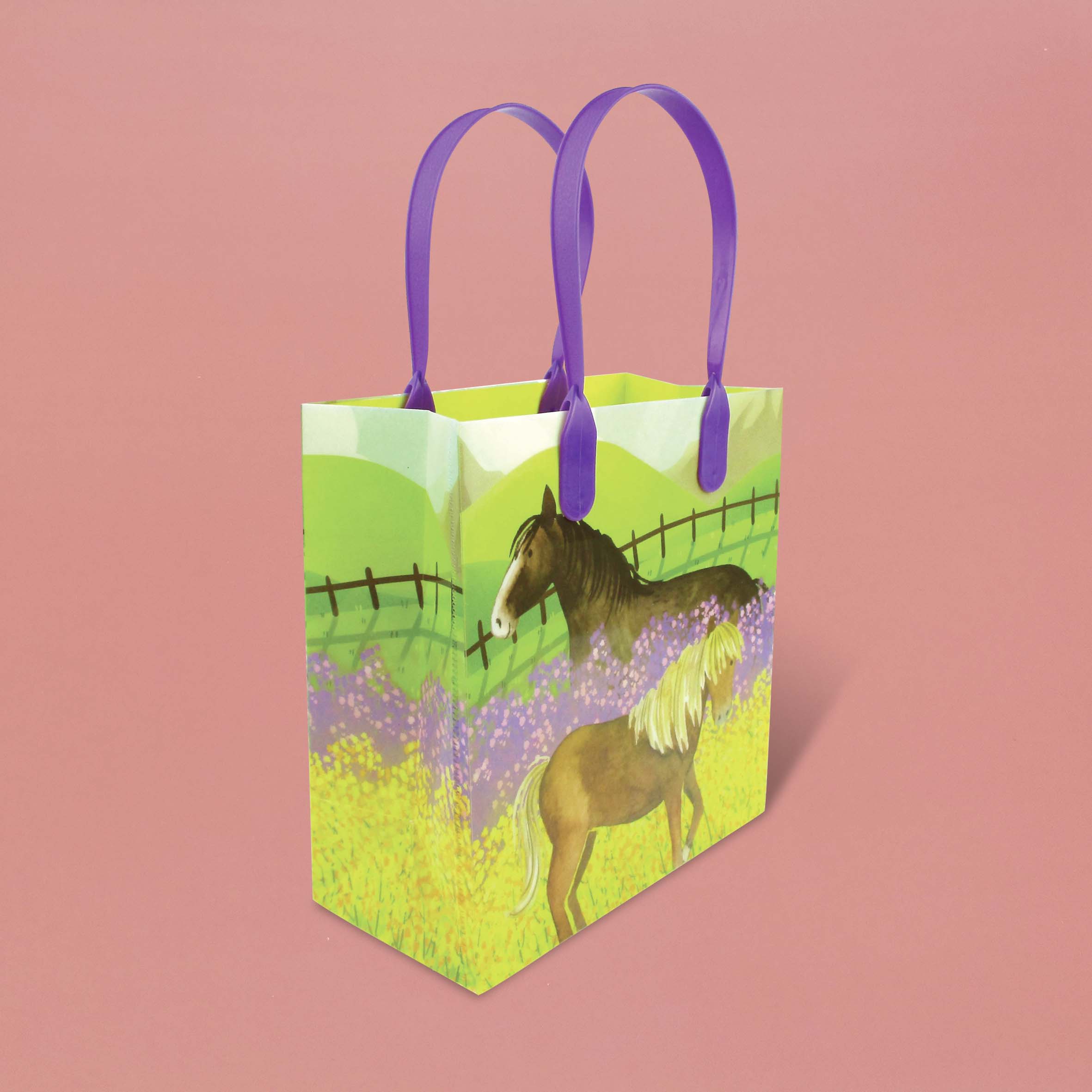 Horse And Pony Themed Party Favor Treat Bags - Set Of 6 Or 12