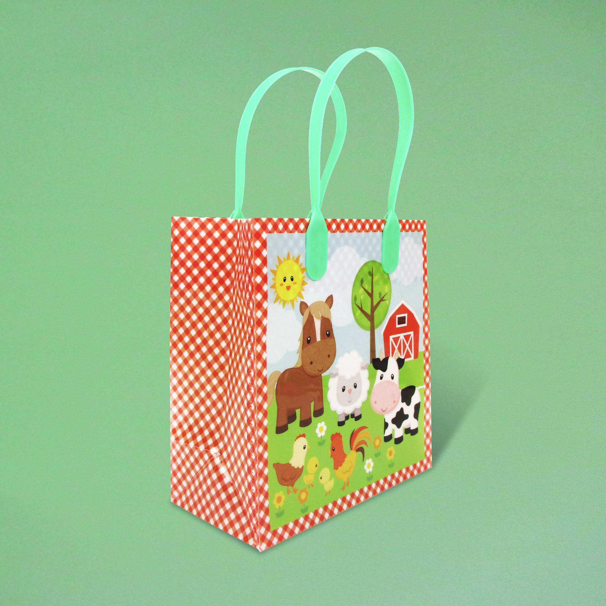 Barnyard Farm Animals Party Favor Treat Bags - Set Of 6 Or 12