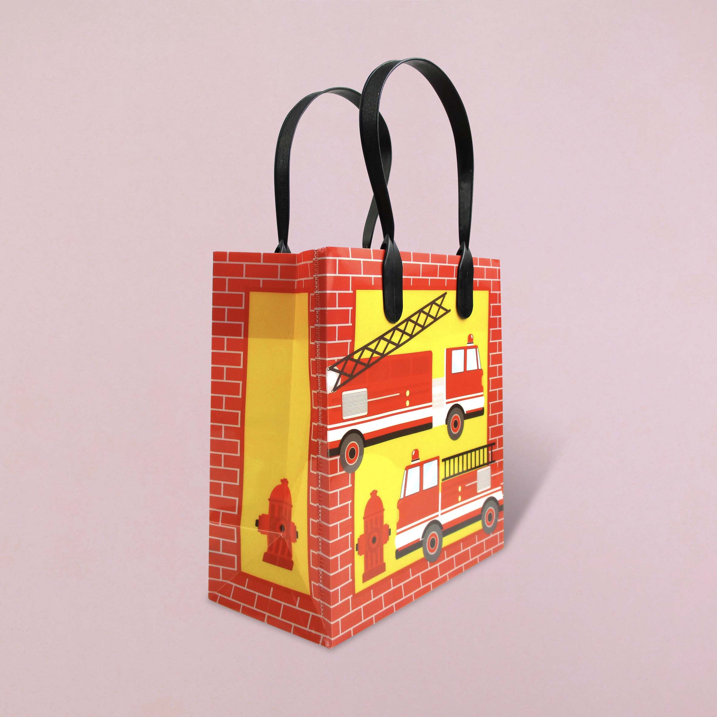 Fire Trucks Party Favor Bags Treat Bags - Set Of 6 Or 12