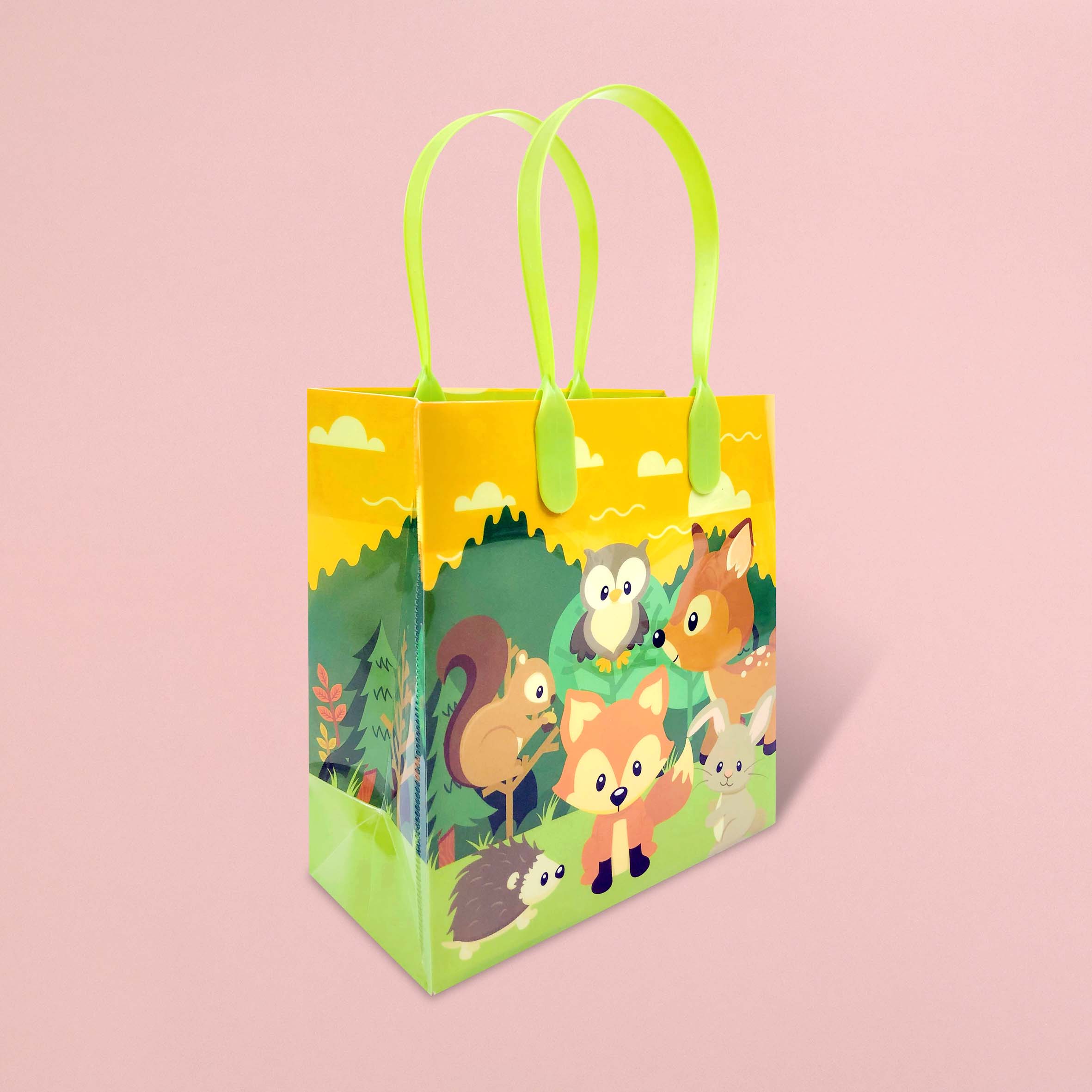 Woodland Animals Party Favor Bags Treat Bags, 12 Pack