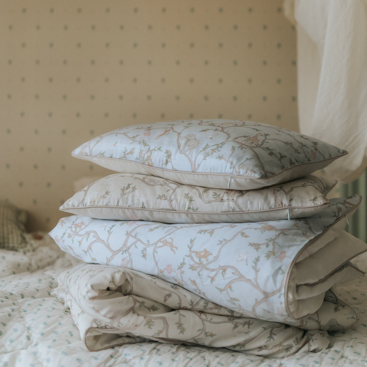 Animal Parade Toddler Duvet - Ivory