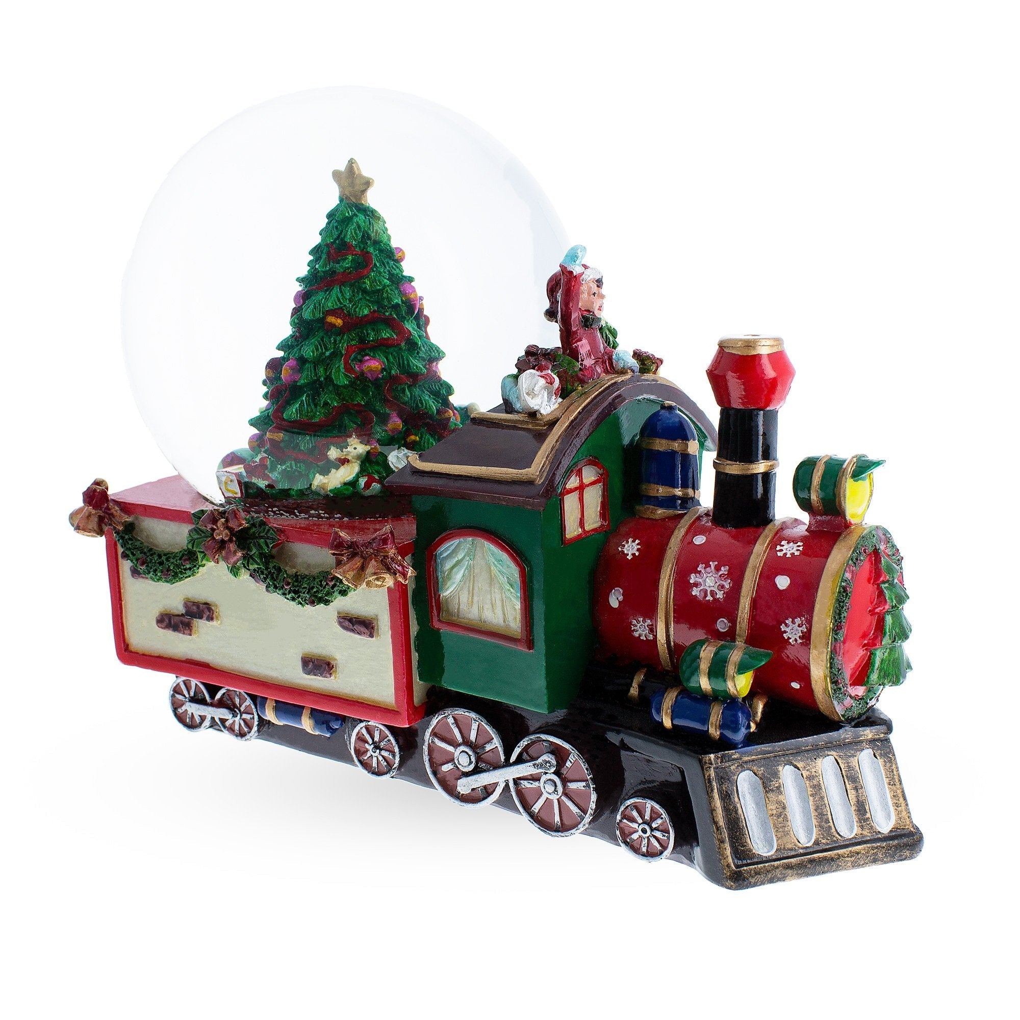 Holiday Express: Musical Water Snow Globe With Children Riding A Train, And Christmas Tree