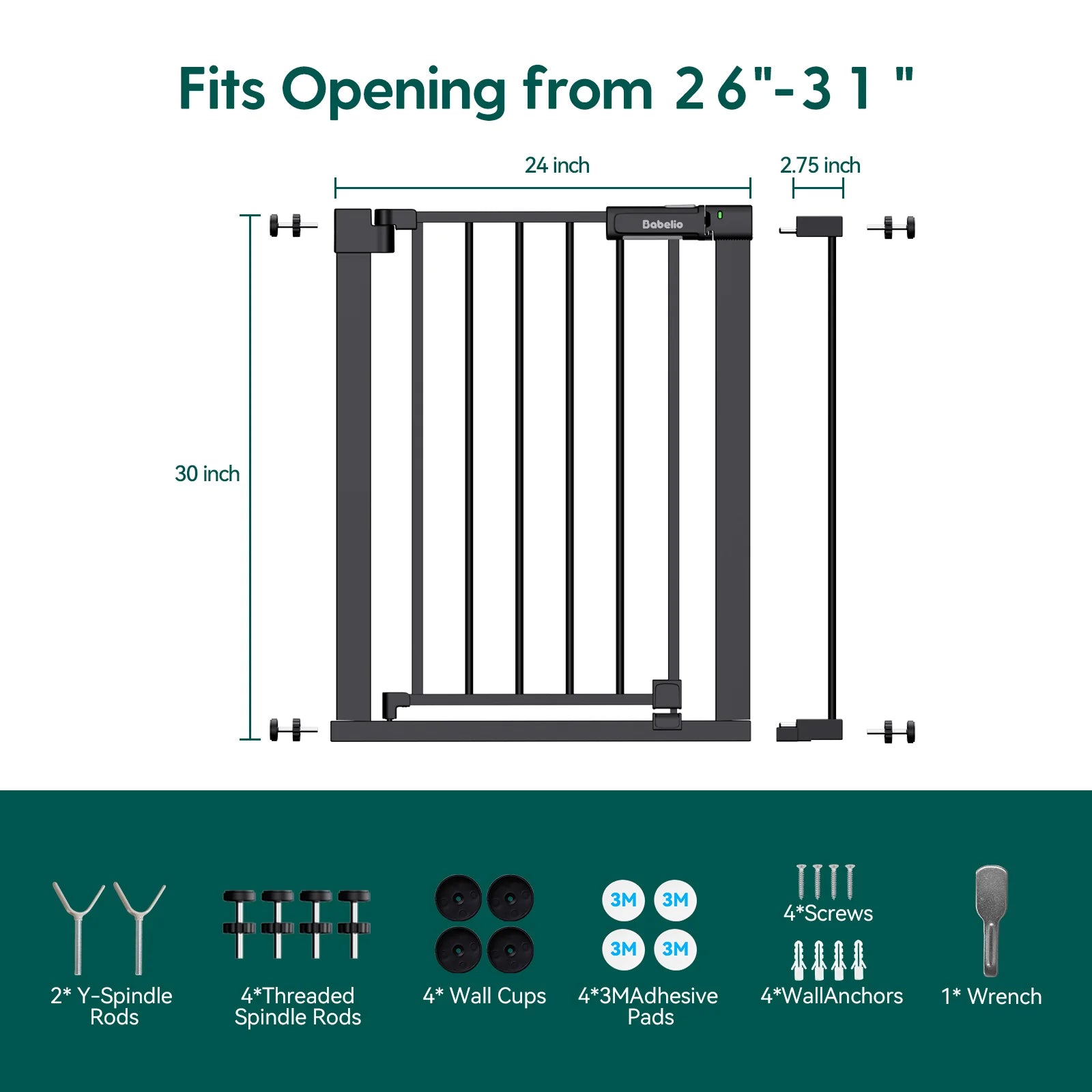 Pressguard Ⅱ | Upgrade Pressure-mounted Safety Baby Gate For Doorways & Stairs