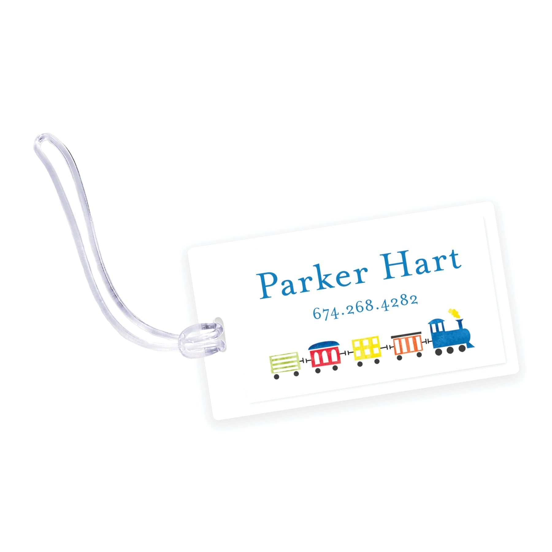 Choo Choo Train Laminated Bag Tag