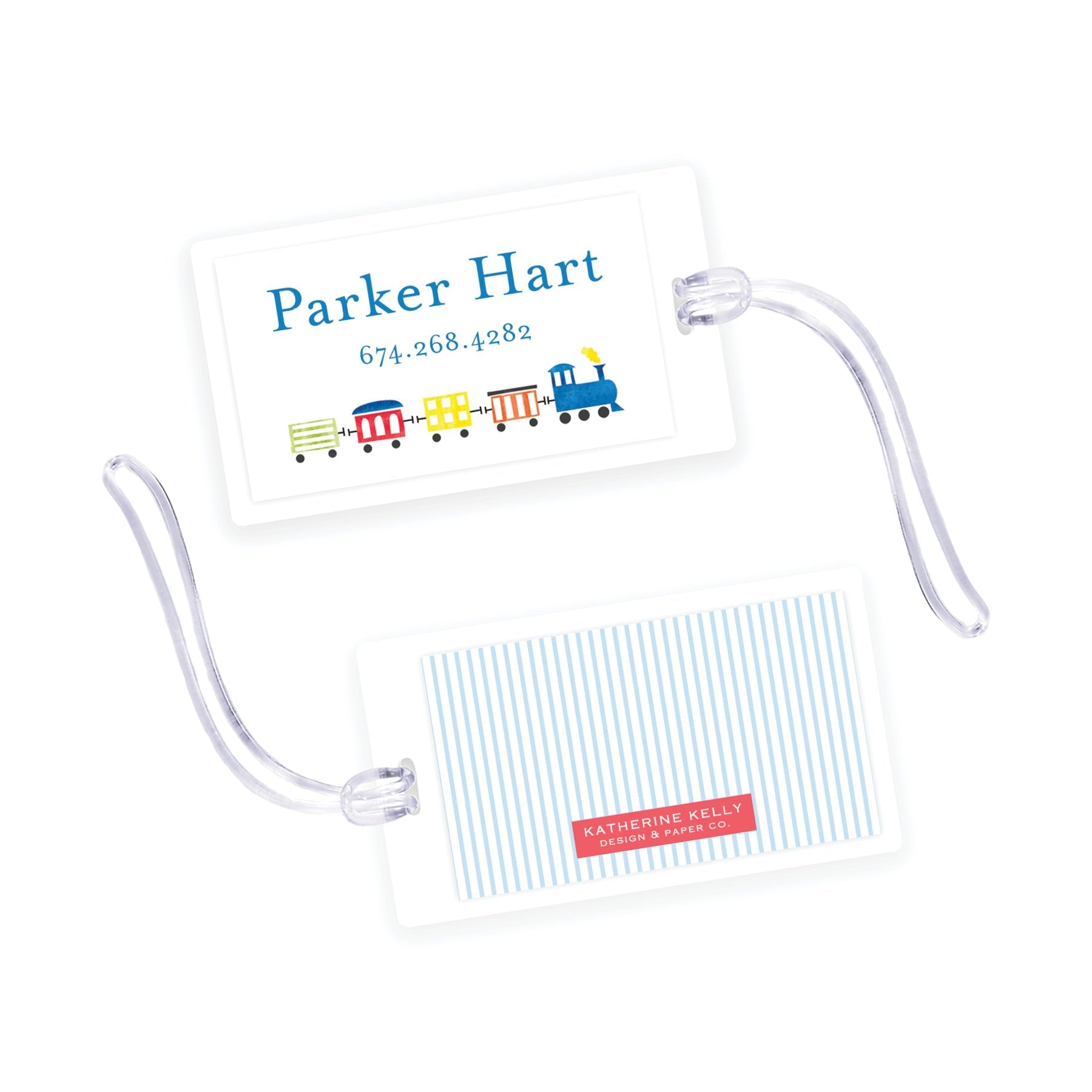 Choo Choo Train Laminated Bag Tag