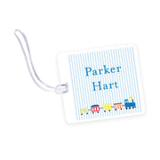 Choo Choo Train Square Laminated Bag Tag