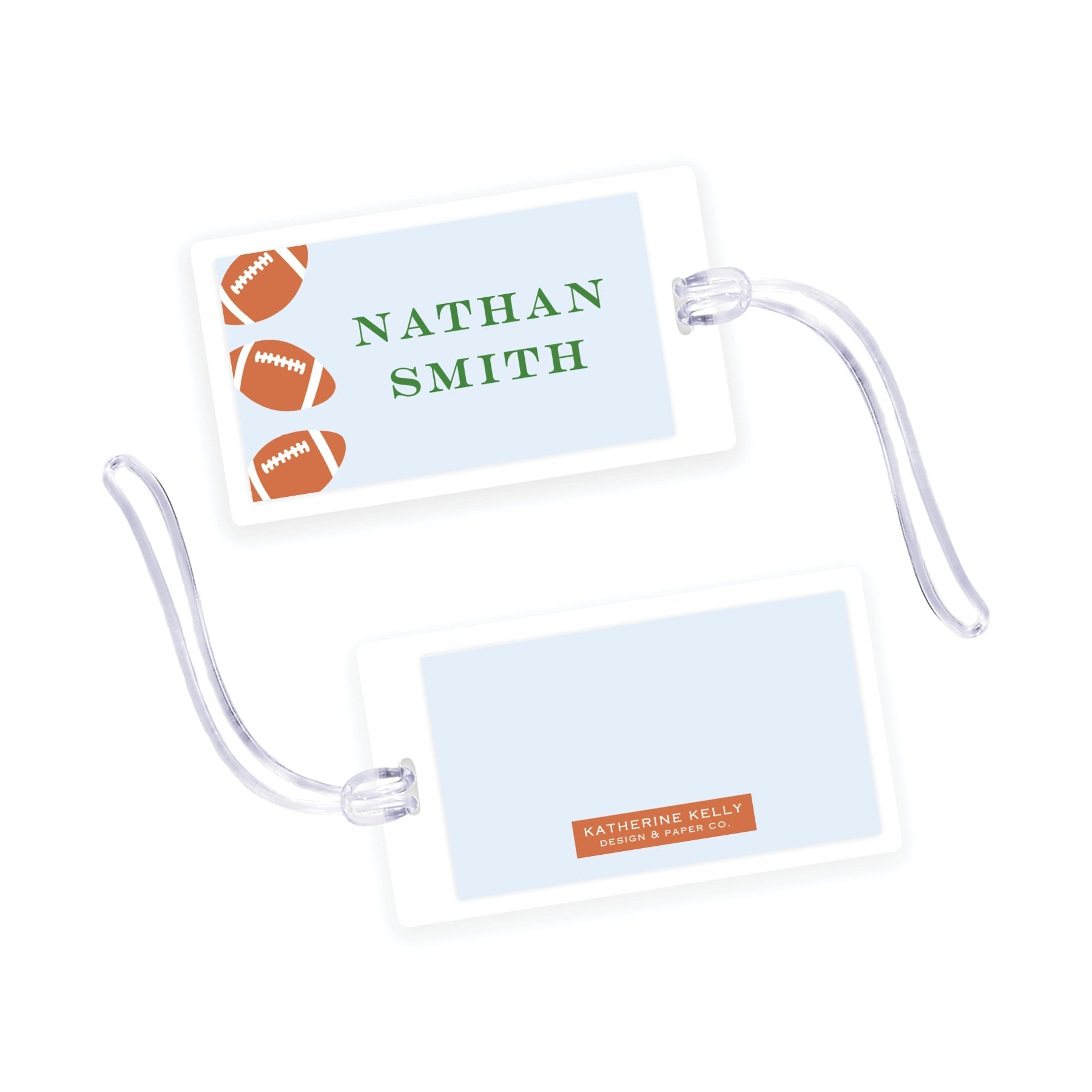 Football Laminated Bag Tag