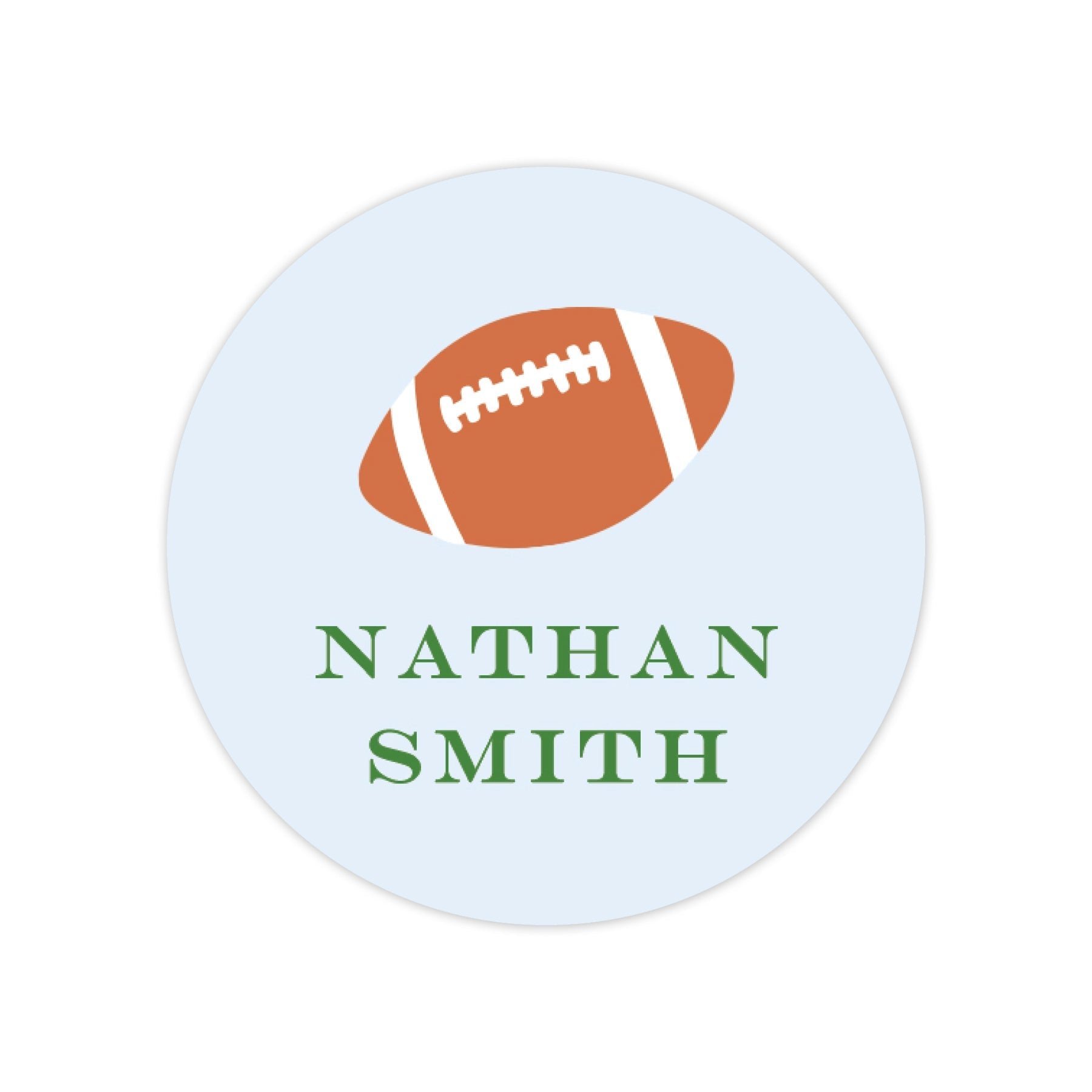 Football Round Vinyl School Labels