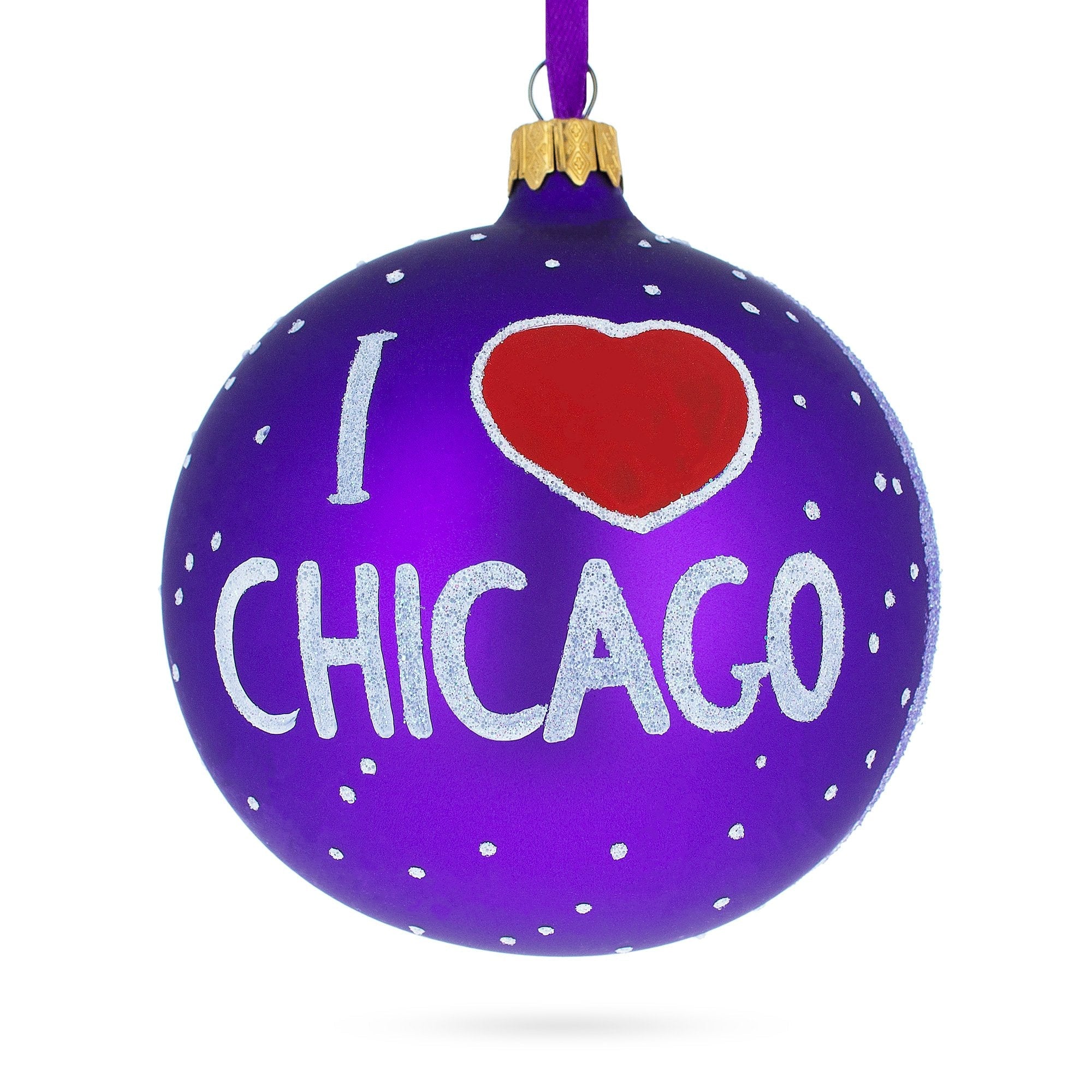 Buckingham Fountain, Chicago, Illinois, Usa Glass Ball Christmas Ornament 4 Inches