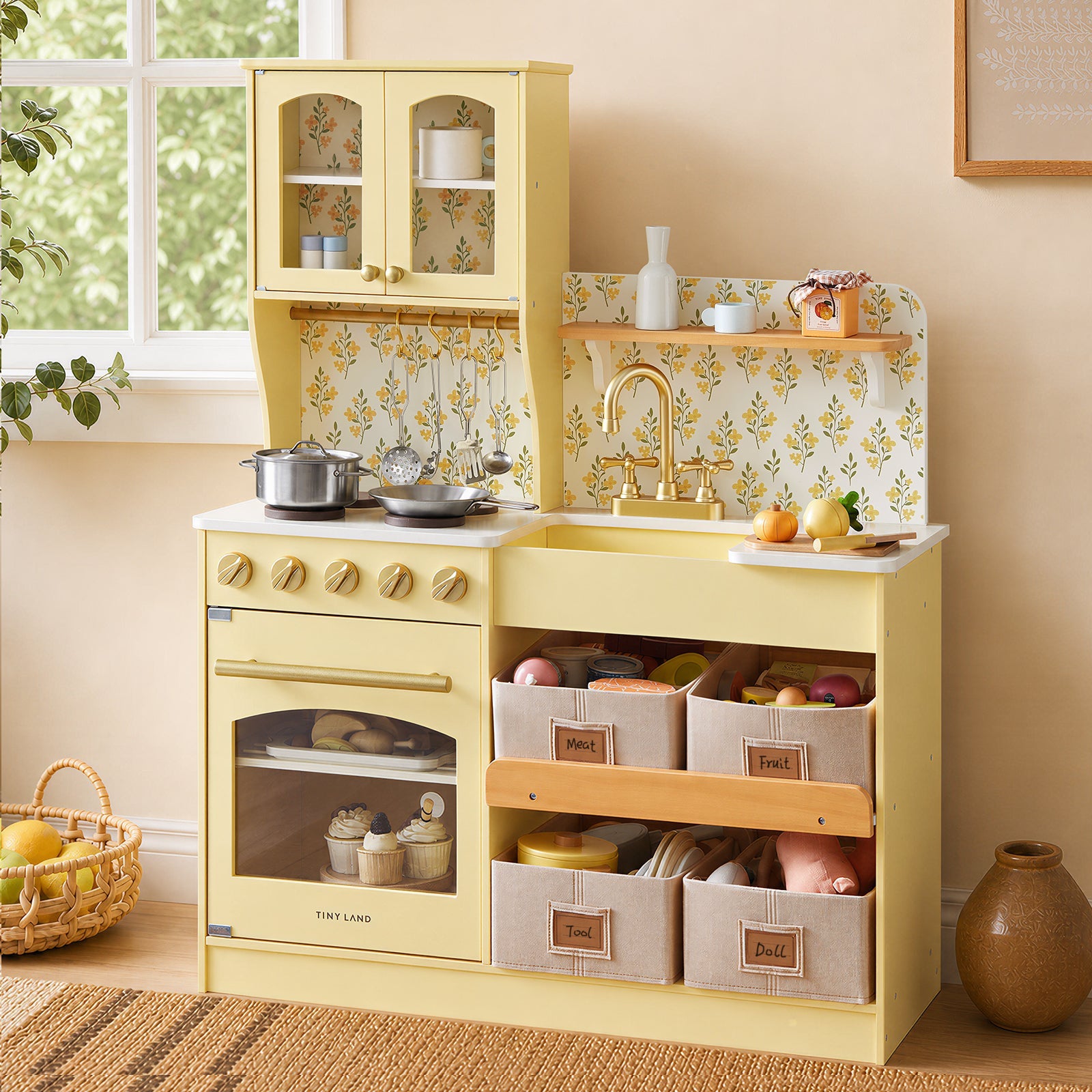 ® Wooden Play Kitchen With Storage For Creative Toddlers