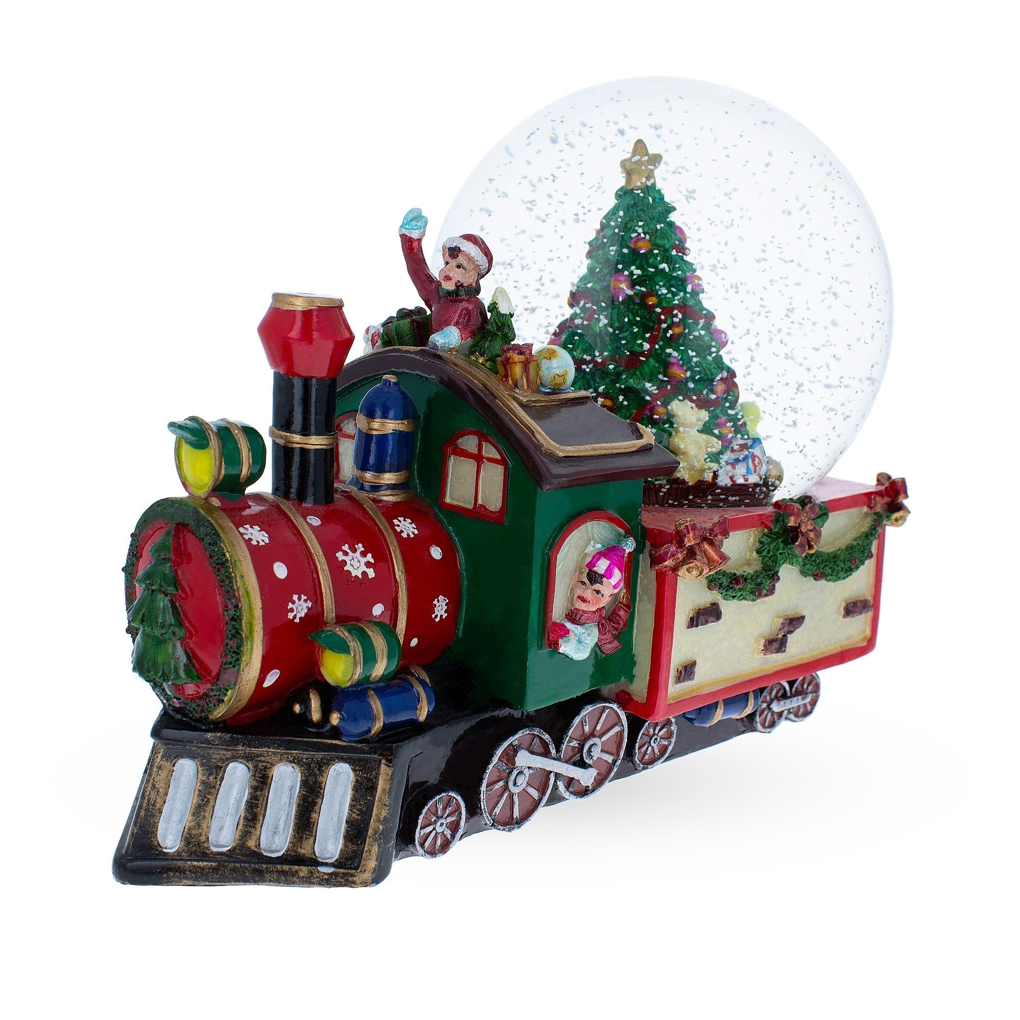 Holiday Express: Musical Water Snow Globe With Children Riding A Train, And Christmas Tree