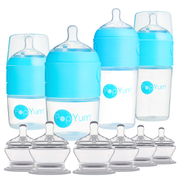 Popyum Blue 10 Piece Bundle: Bottle Set + 3 Nipple 2-packs