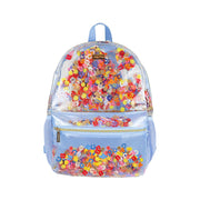 Little Letters Blue Confetti Clear Backpack