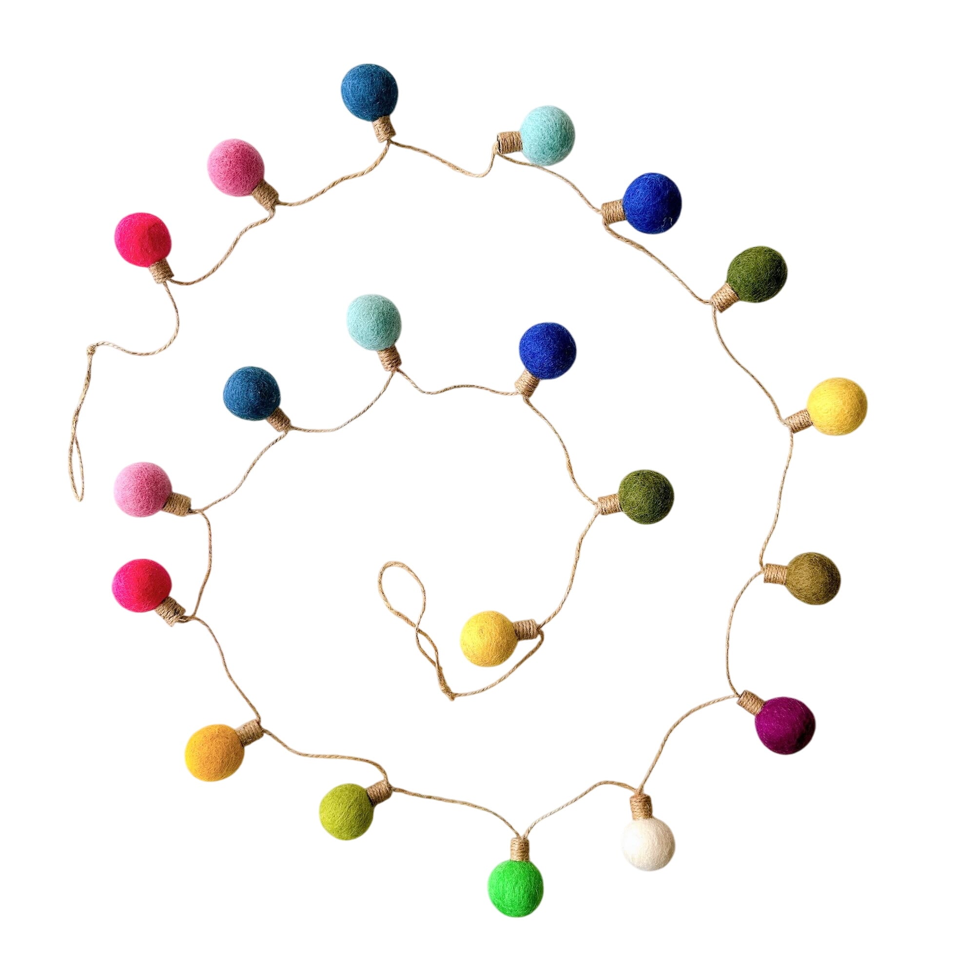 Felt Color Ball Lightbulb Garland