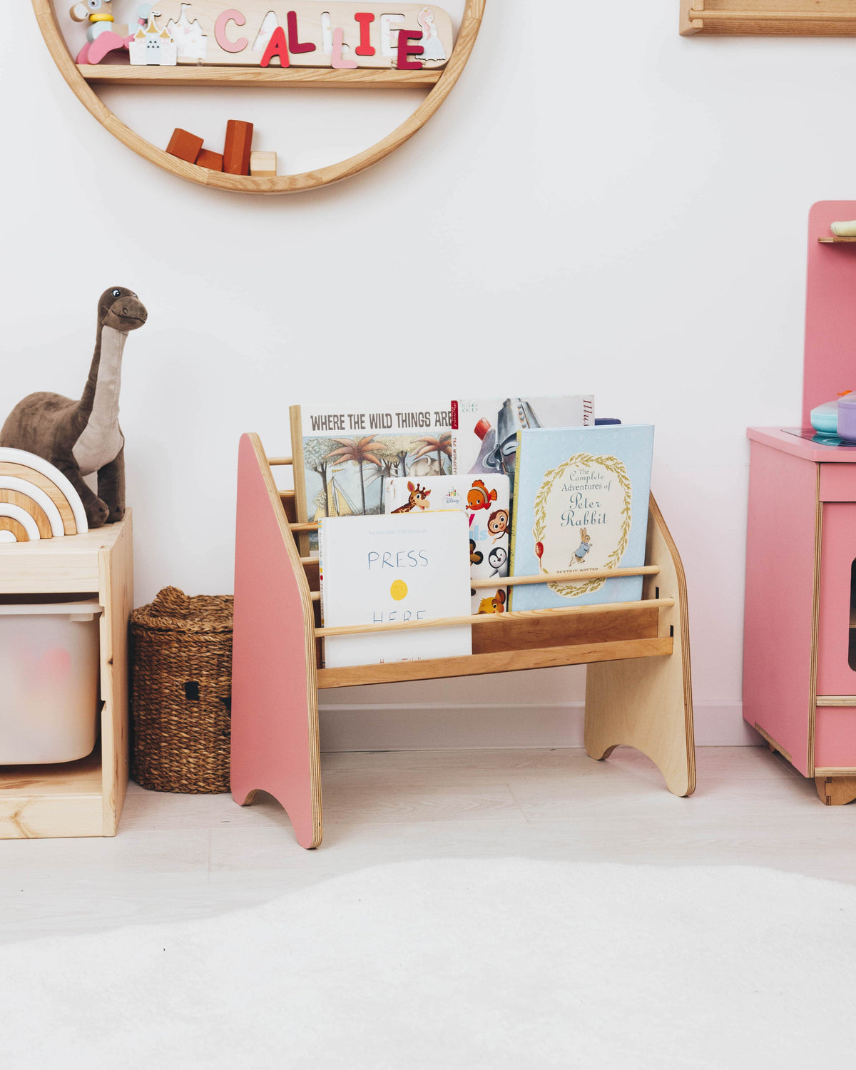 Wooden Montessori Bookshelf Natural (usa Only)