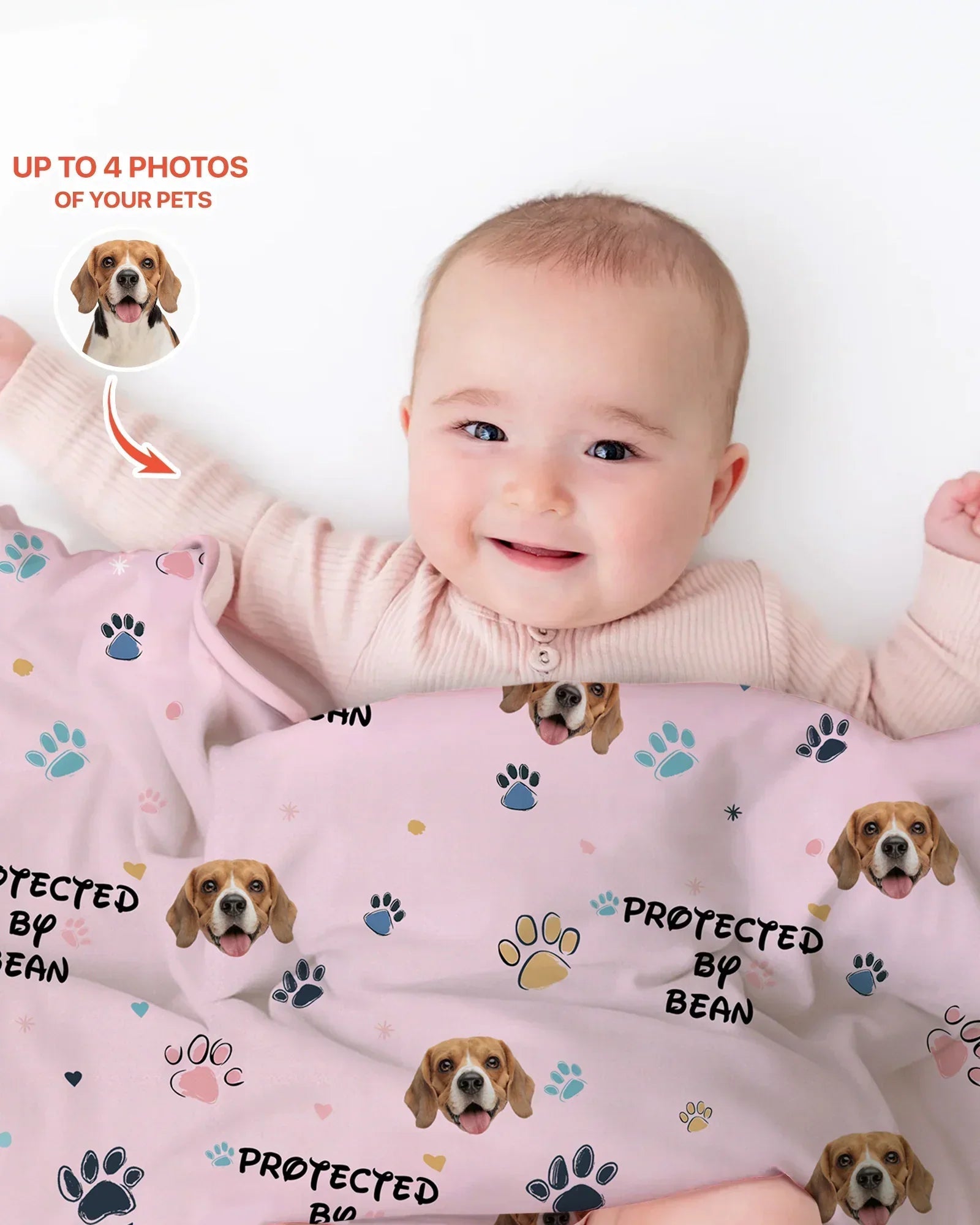 Custom Dog Pattern Bamboo Blanket