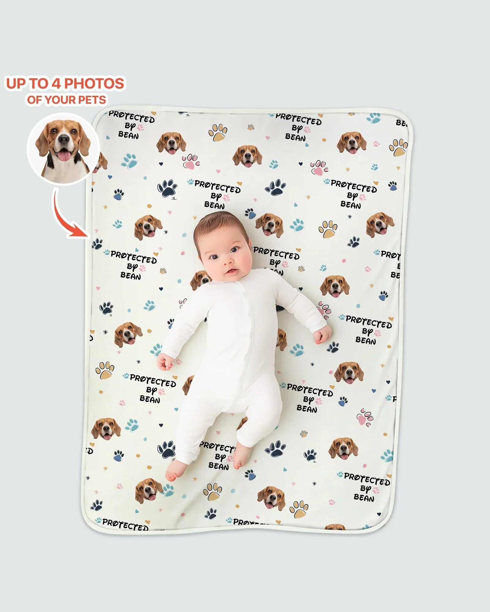 Custom Dog Pattern Bamboo Blanket