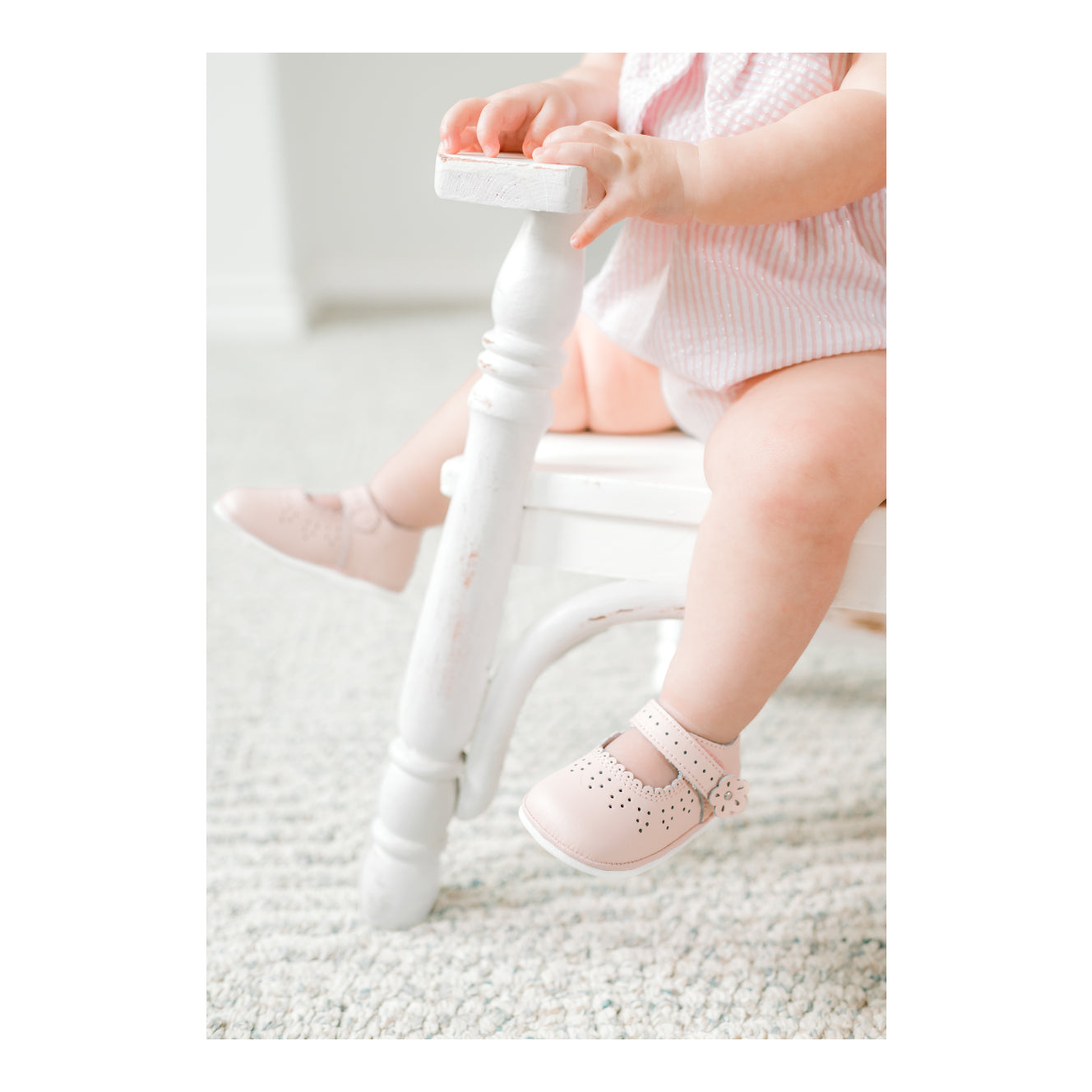 Mia Scalloped Leather Mary Jane (baby)