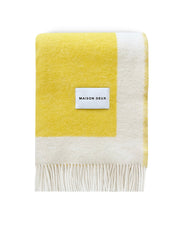 Blanket Color Block No. 2 Yellow / Green And Lilac 4.25 X 6.5 Ft
