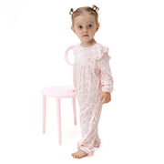 Ballet Shoes Ribbon Stripe - Ruffle Sleeve Snap Romper