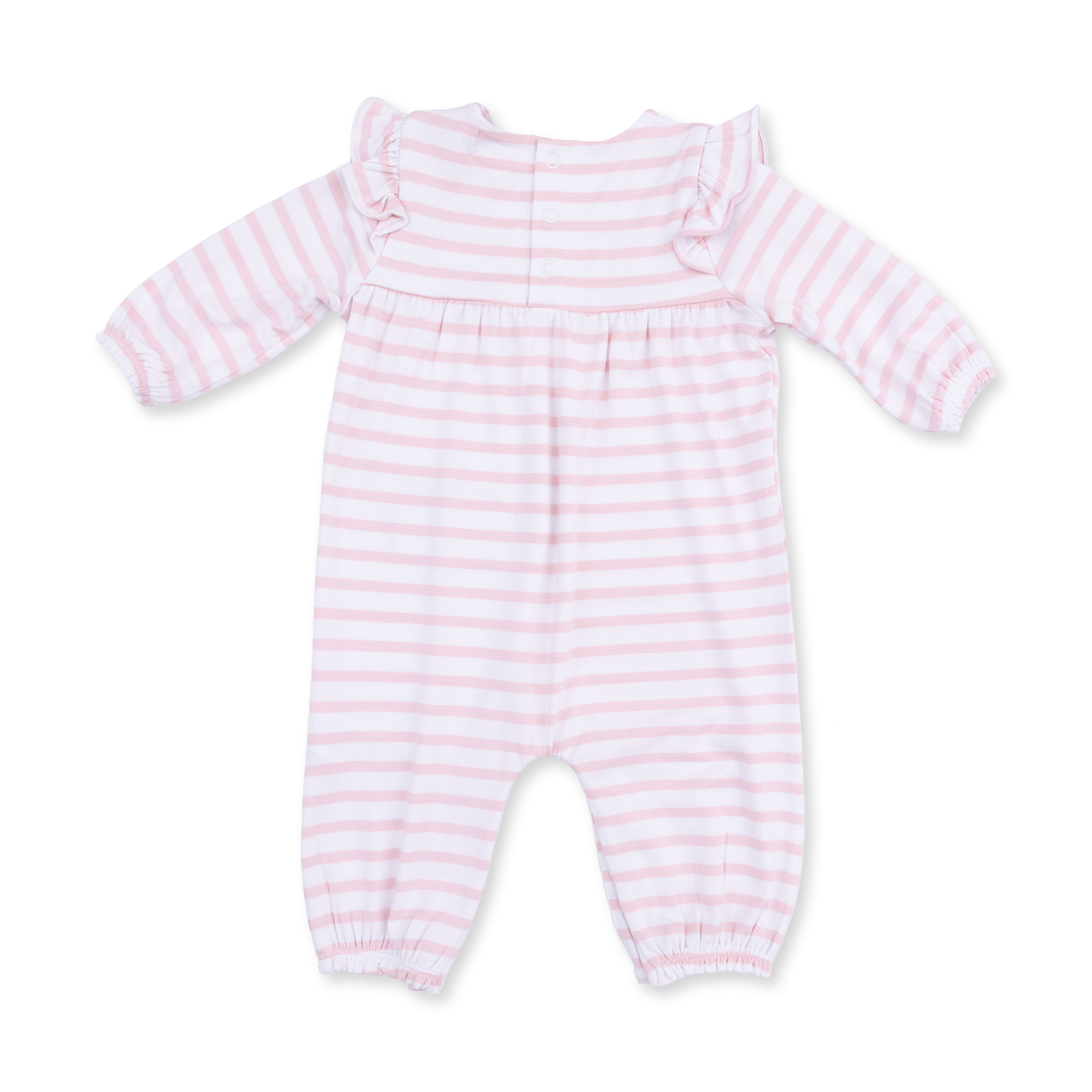 Football Dot And Stripe - Ruffle Sleeve Snap Romper