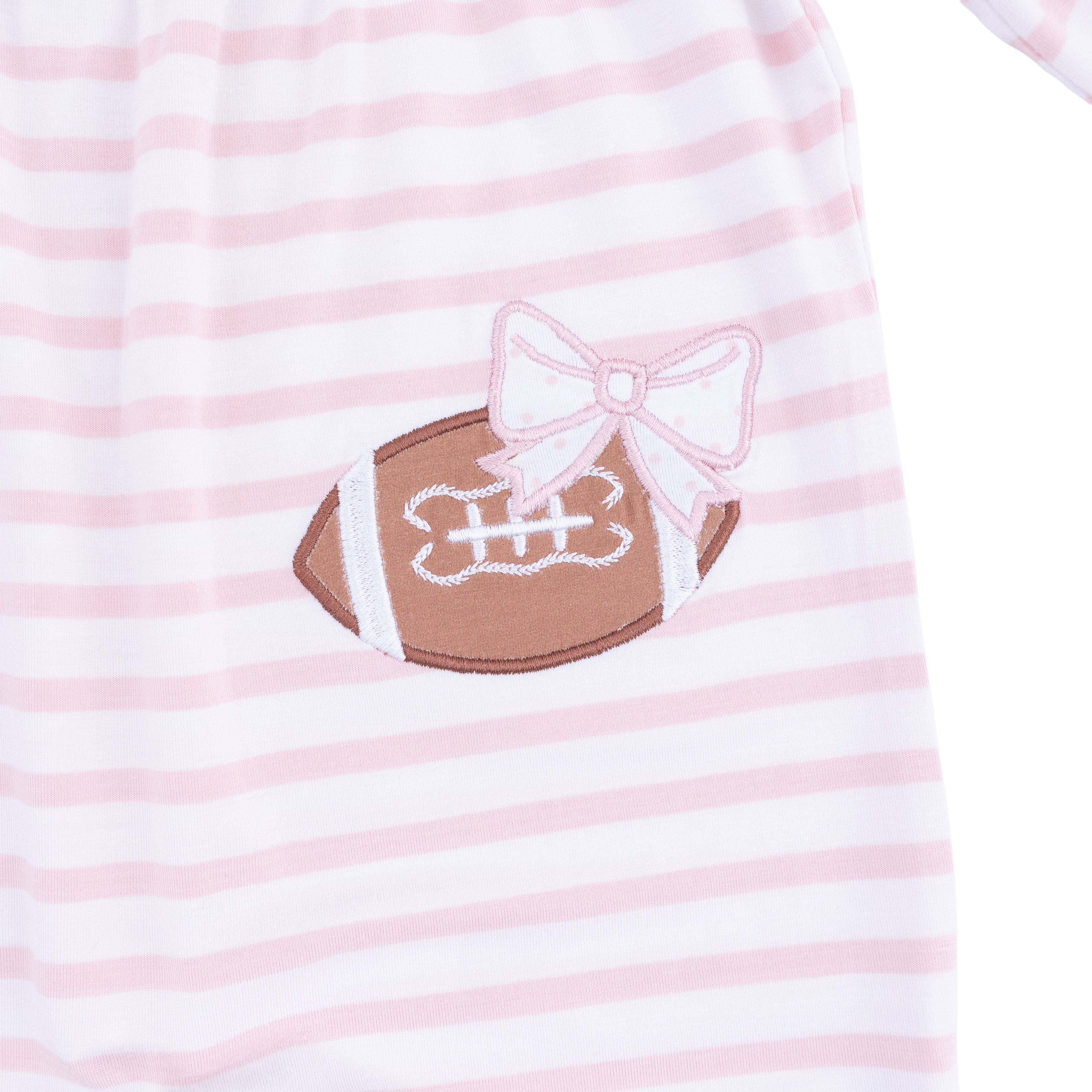 Football Dot And Stripe - Ruffle Sleeve Snap Romper
