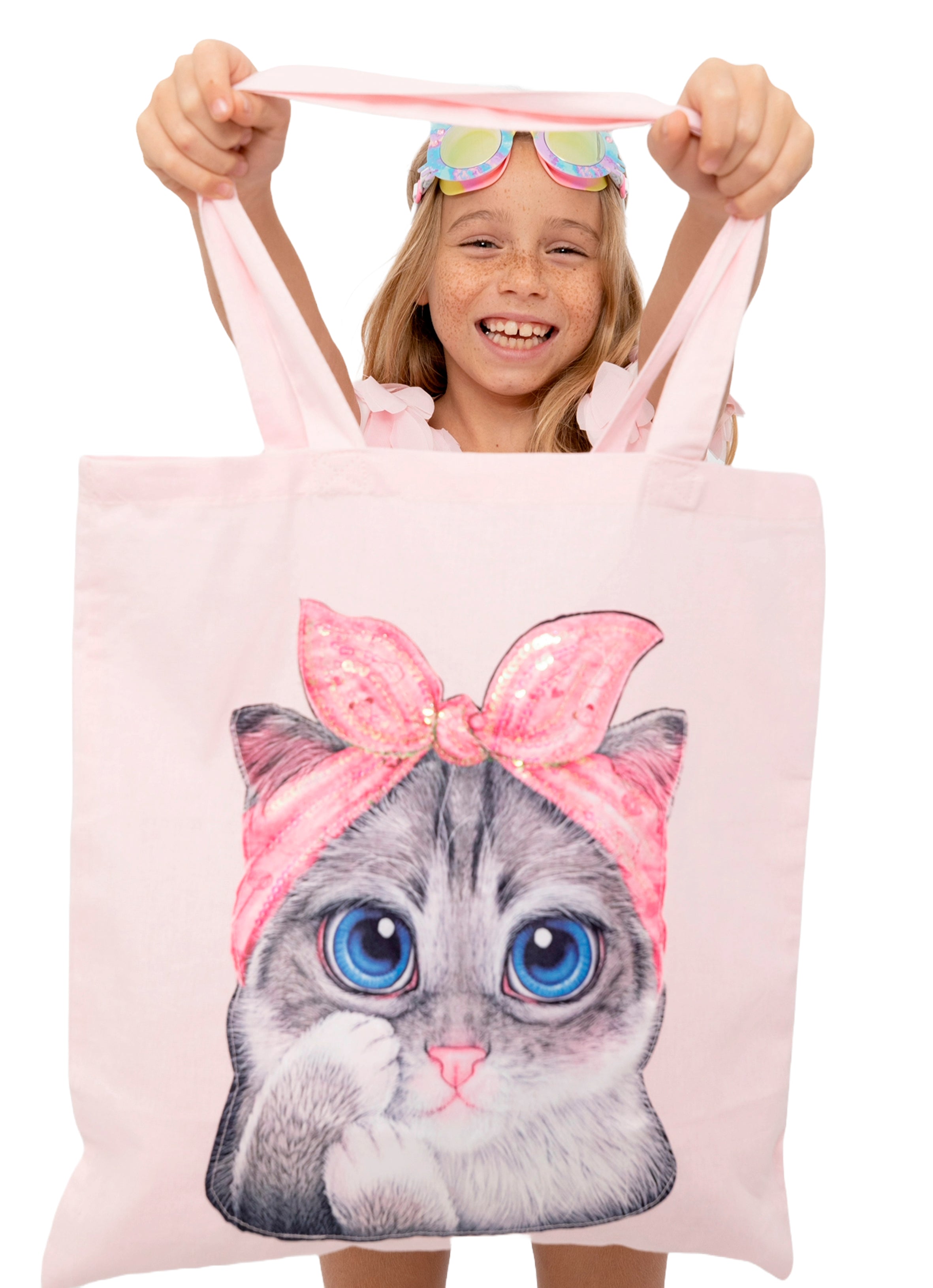 Pink Tote Bag With Cat