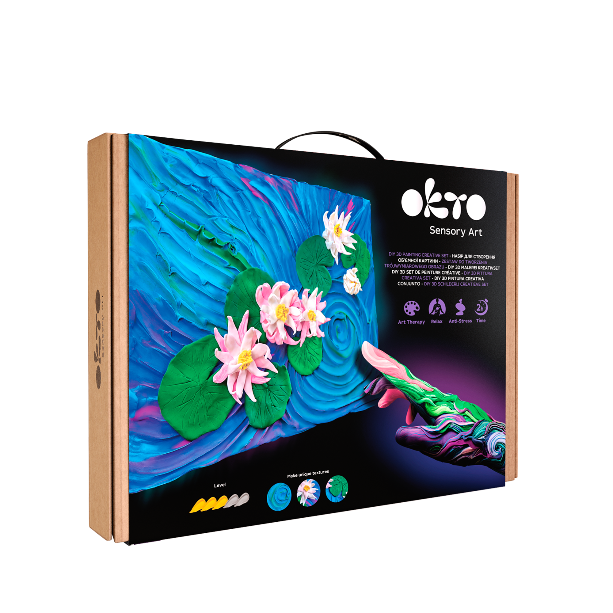 Okto Sensory Art 3d Painting “water Lilies” – 11.8” X 15.7” Canvas Kit