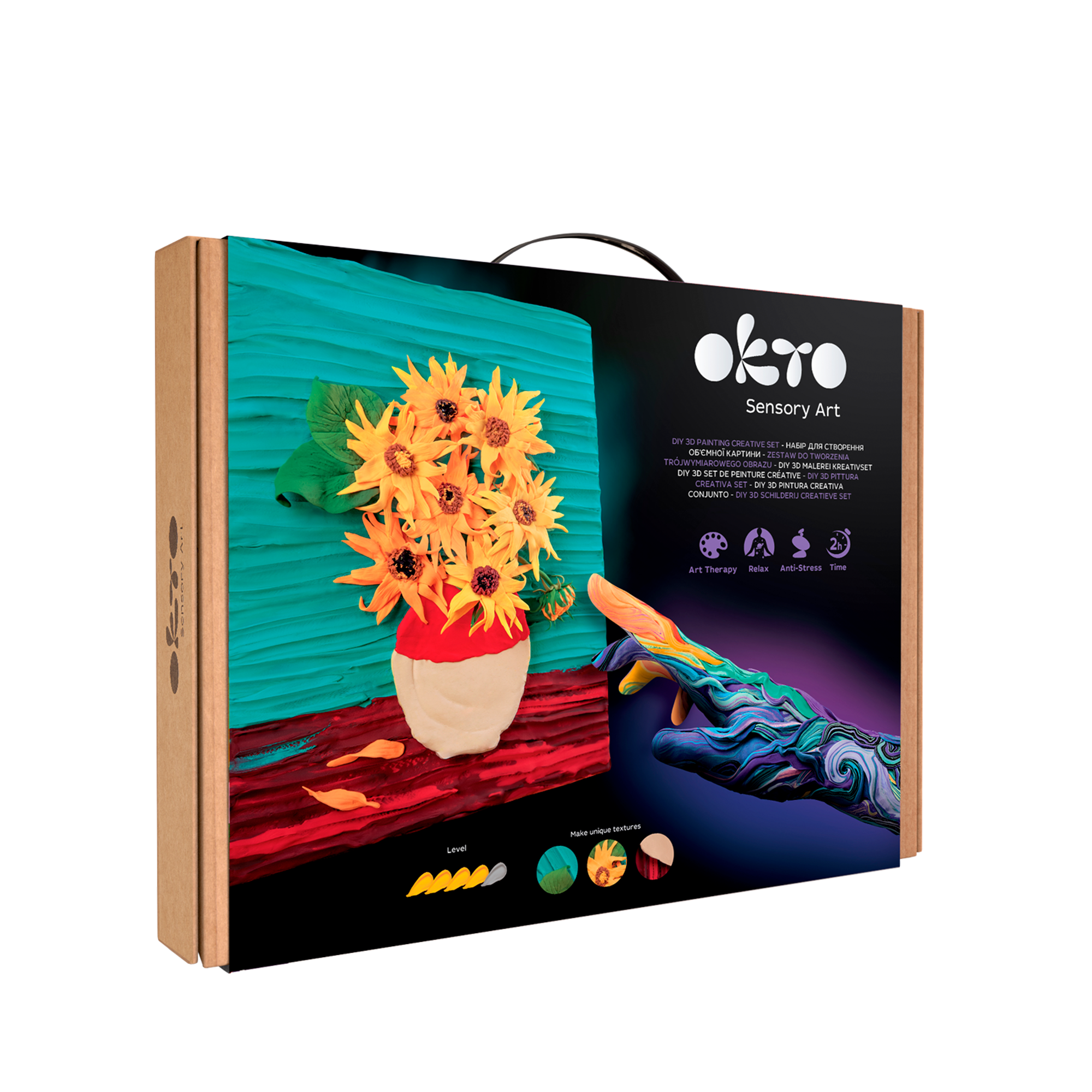 Okto Sensory Art 3d Painting “sunflowers” – 11.8” X 15.7” Canvas Kit