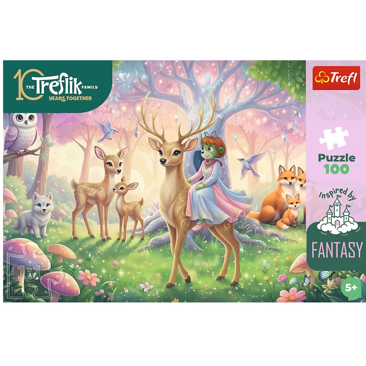 Kids Inspired By Fantasy Animals From The Magical Forest 100 Piece Kids Puzzle