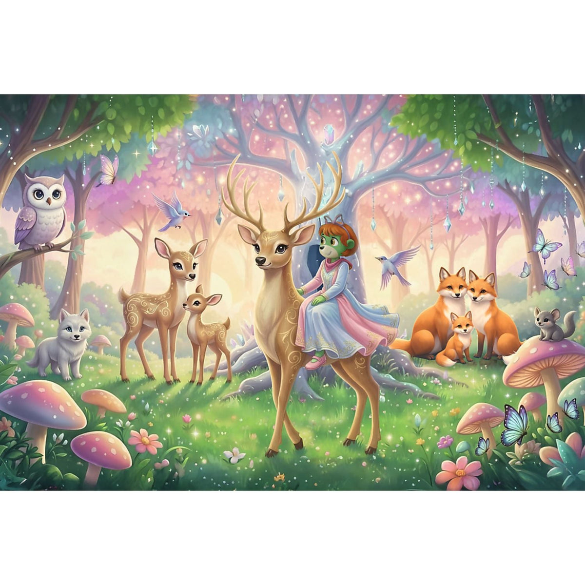 Kids Inspired By Fantasy Animals From The Magical Forest 100 Piece Kids Puzzle