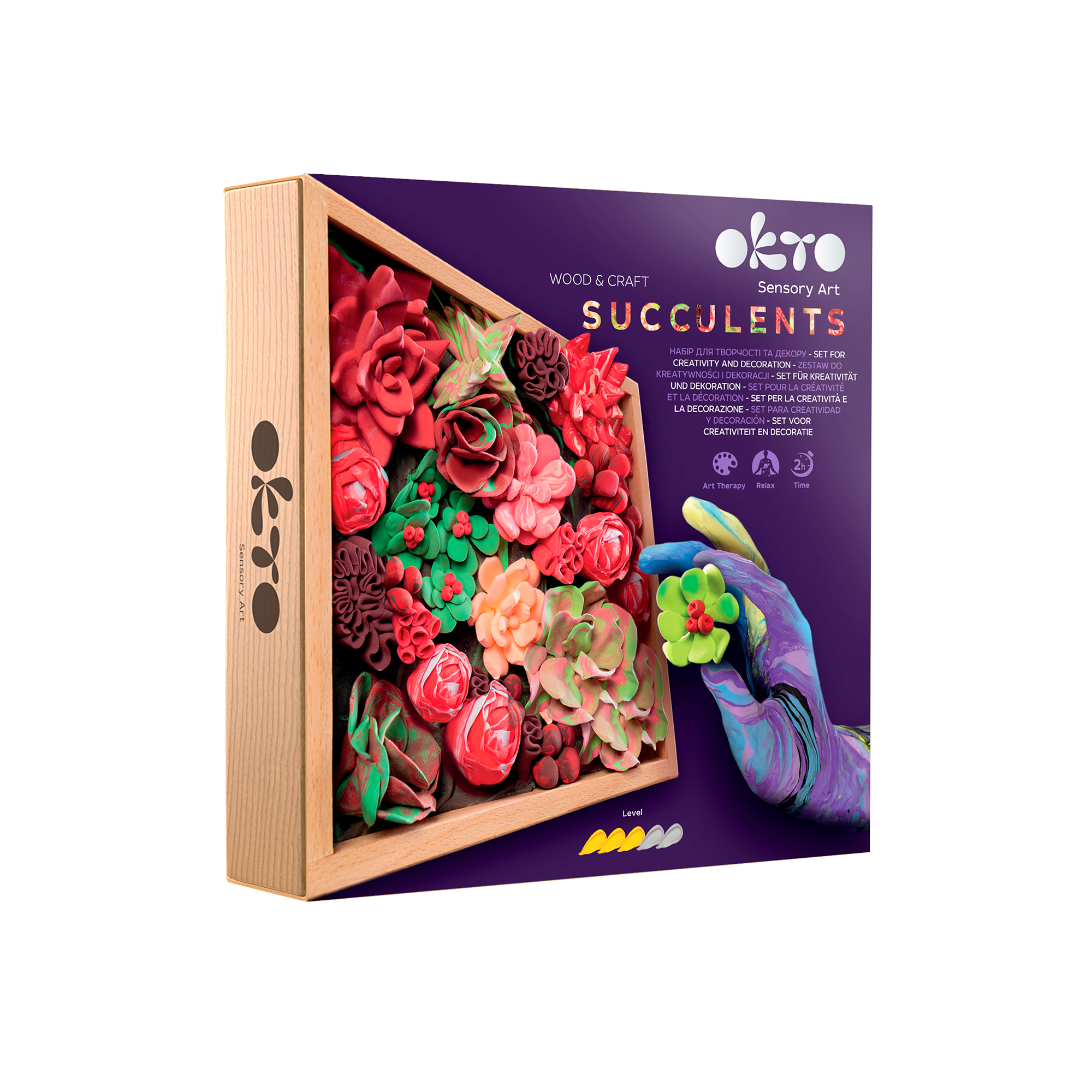 Okto Sensory Art 3d Woodcraft “passion” – Succulent Craft Kit