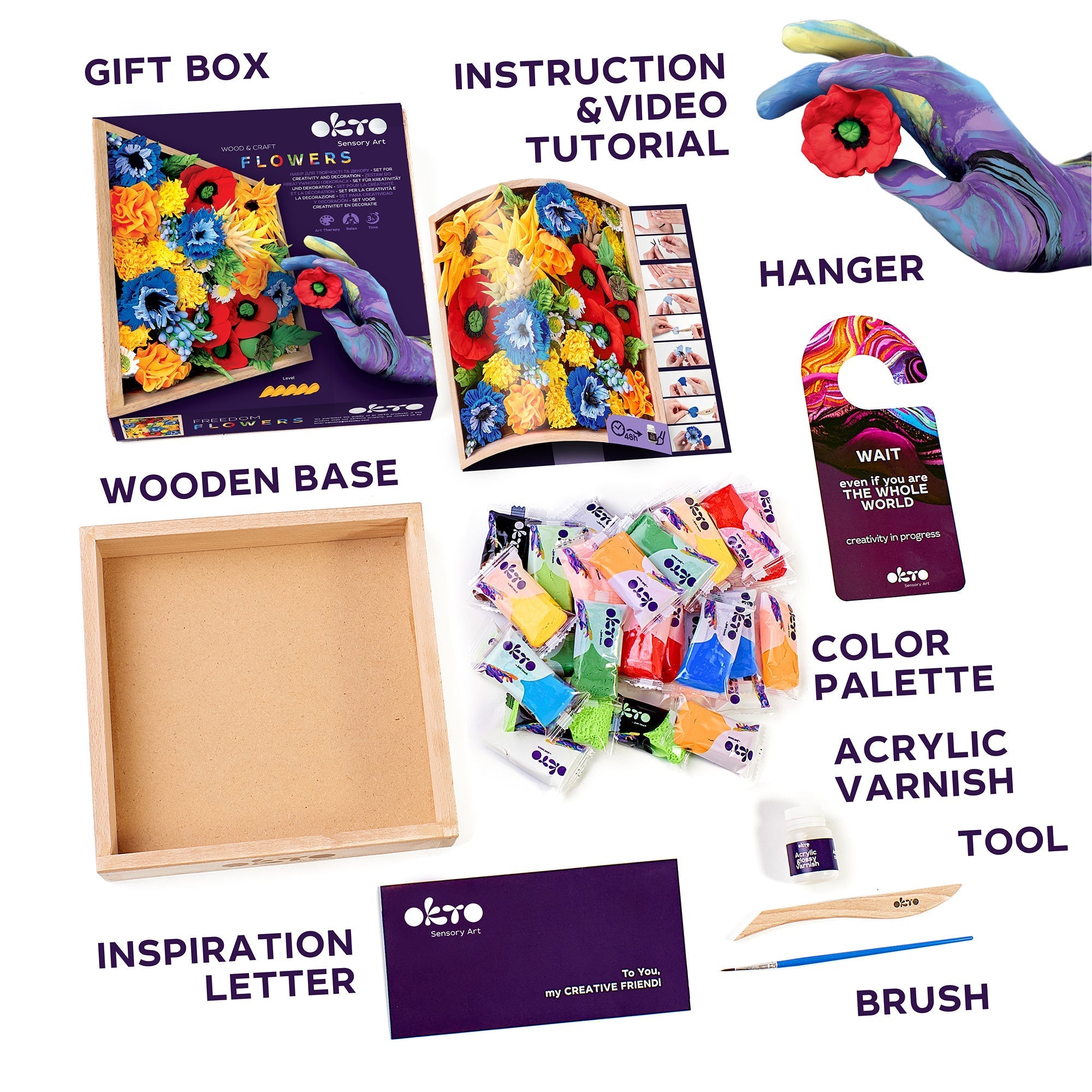 Okto Sensory Art 3d Woodcraft “freedom” – Flowers Craft Kit