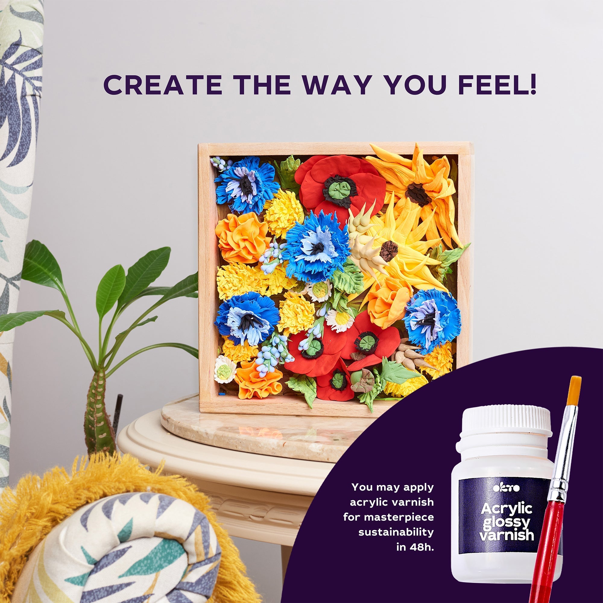 Okto Sensory Art 3d Woodcraft “freedom” – Flowers Craft Kit