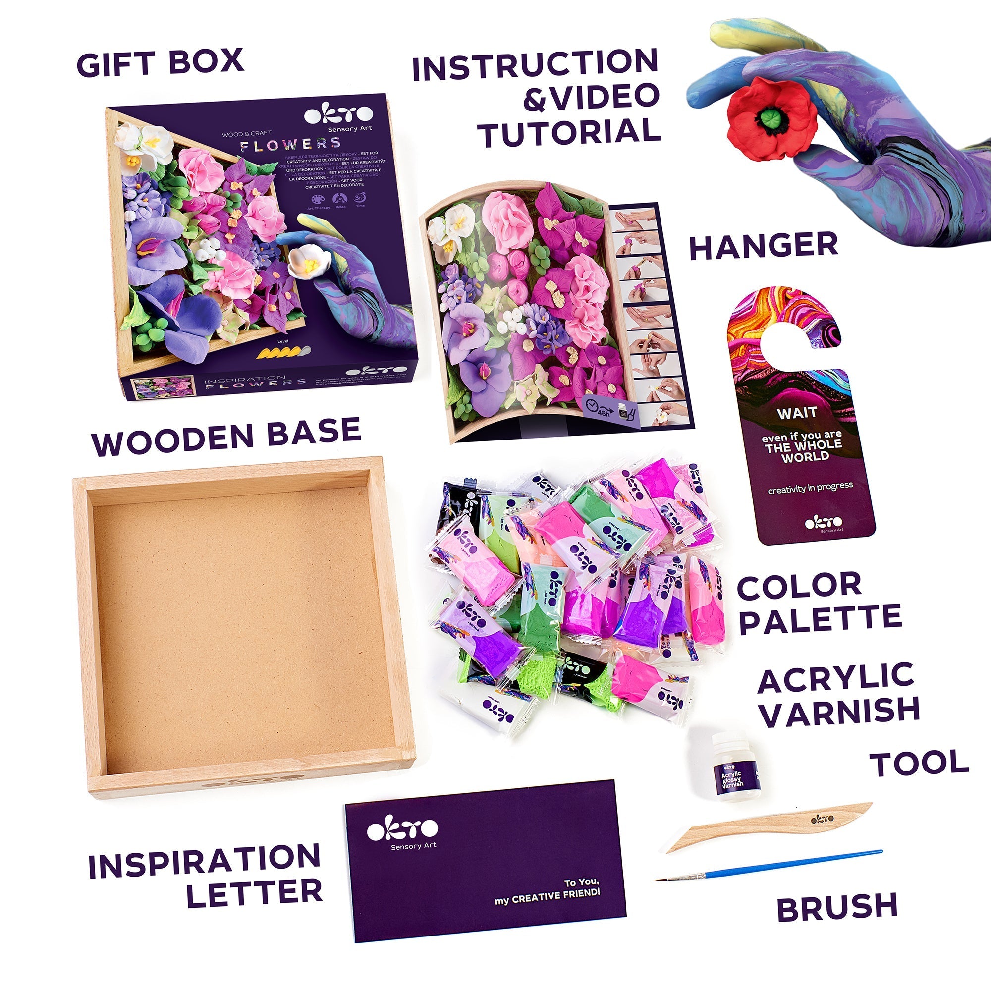 Okto Sensory Art 3d Woodcraft “inspiration” – Flowers Craft Kit
