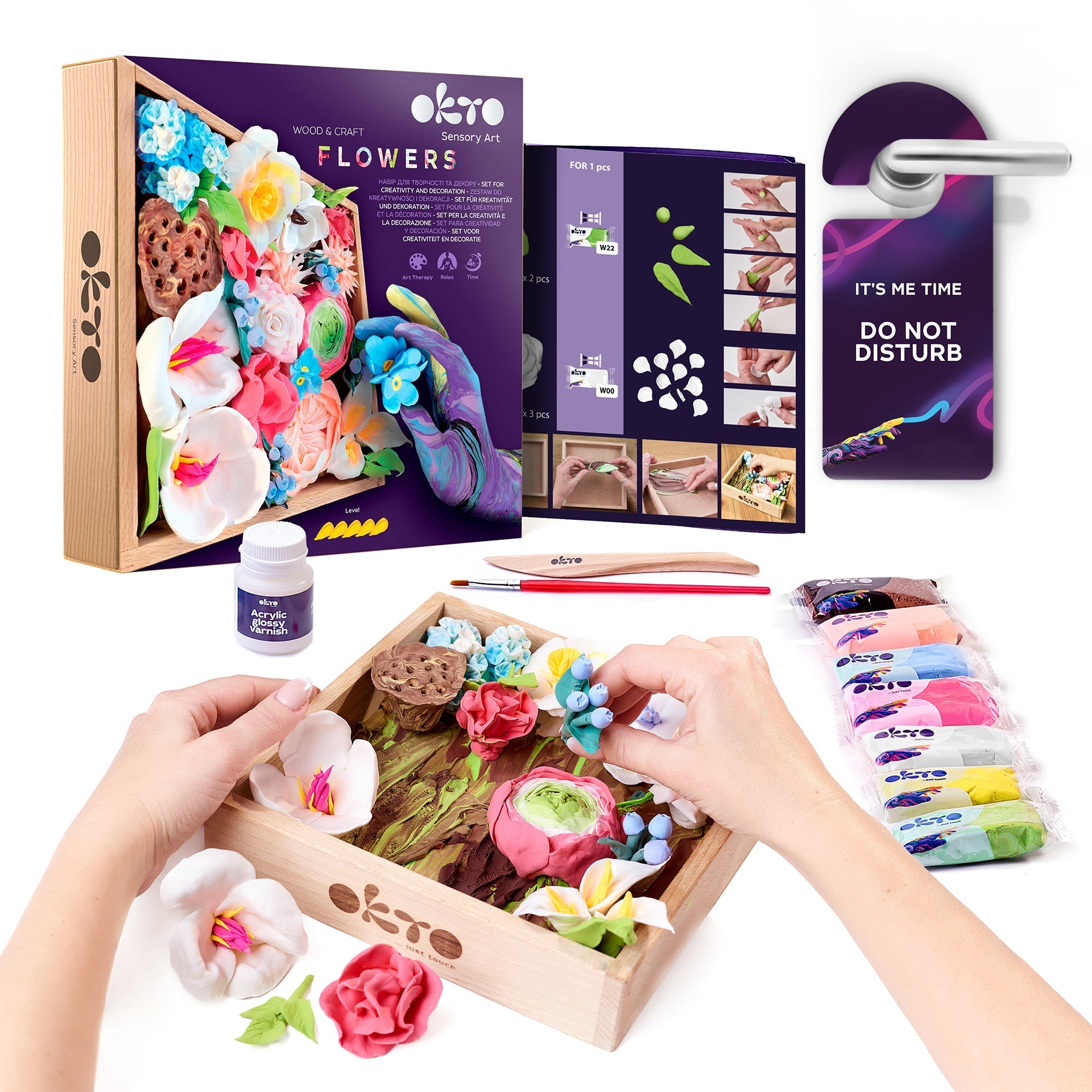 Okto Sensory Art 3d Woodcraft “romance” – Flowers Craft Kit