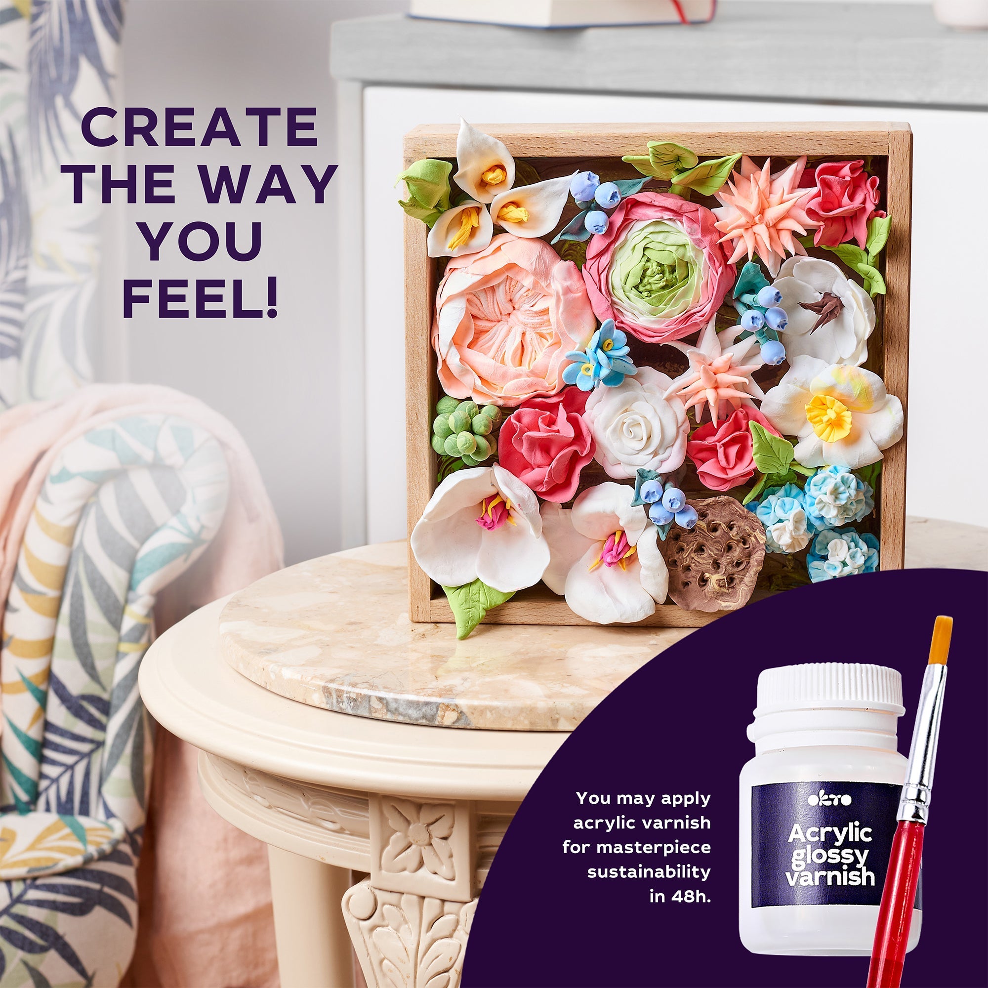 Okto Sensory Art 3d Woodcraft “romance” – Flowers Craft Kit