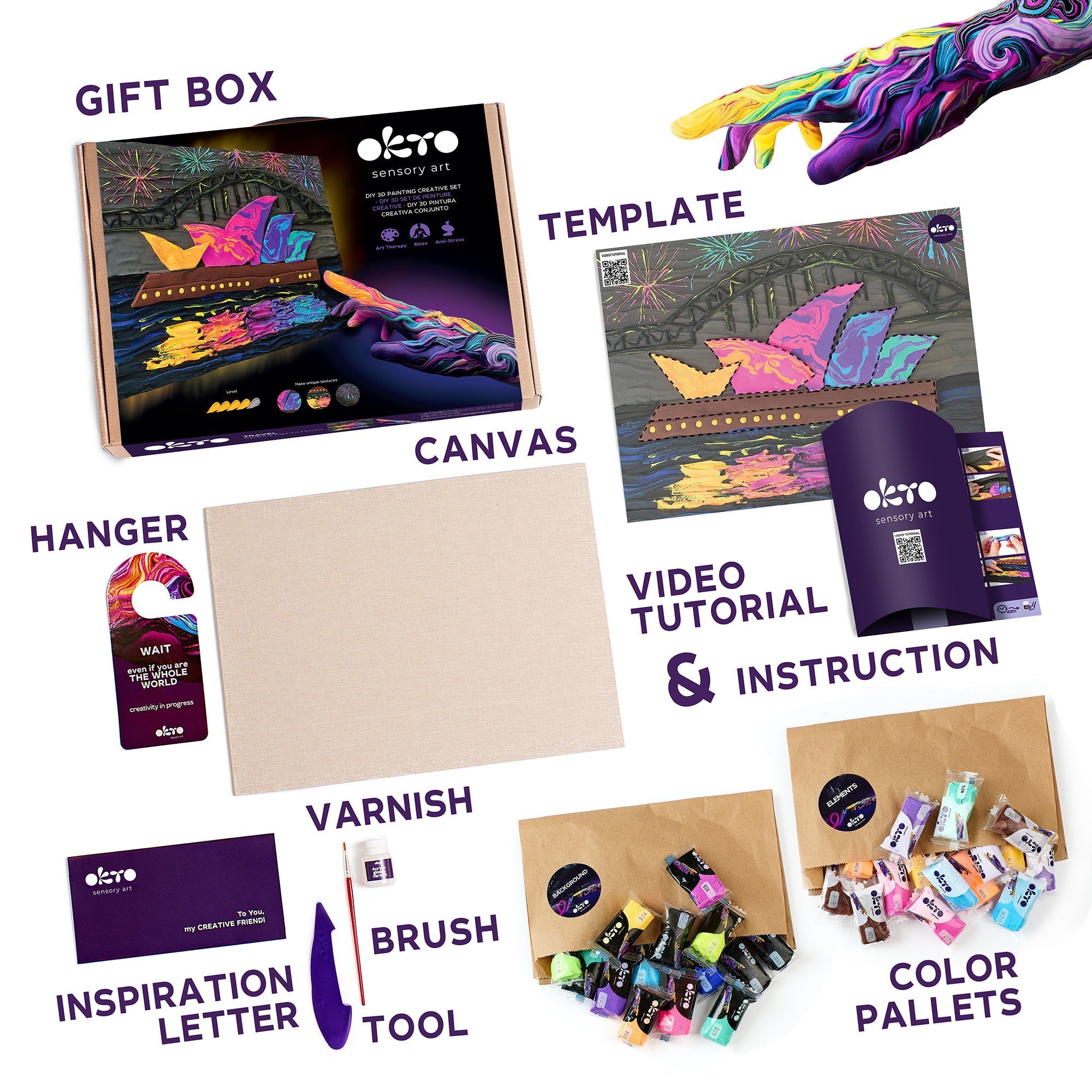 Okto Air-dry Clay 3d Painting Kit – #sydneyoperahouse (11.8 X 15.7 In)
