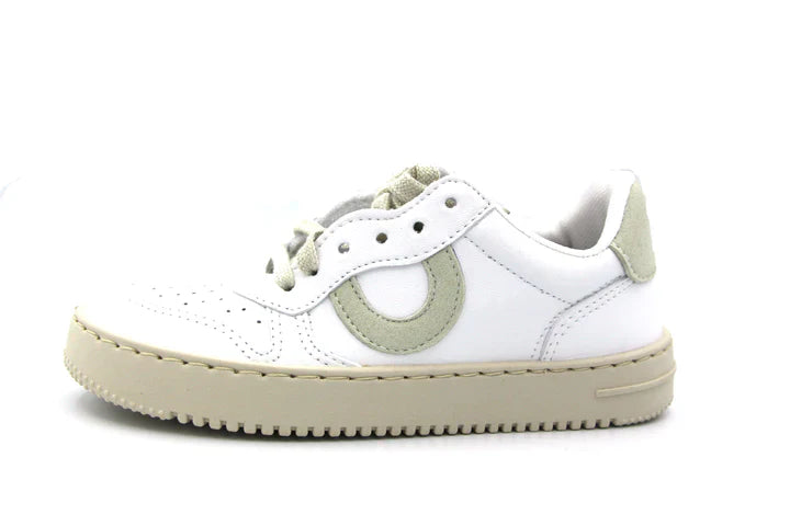 White/beige Leather Fashion Sneaker