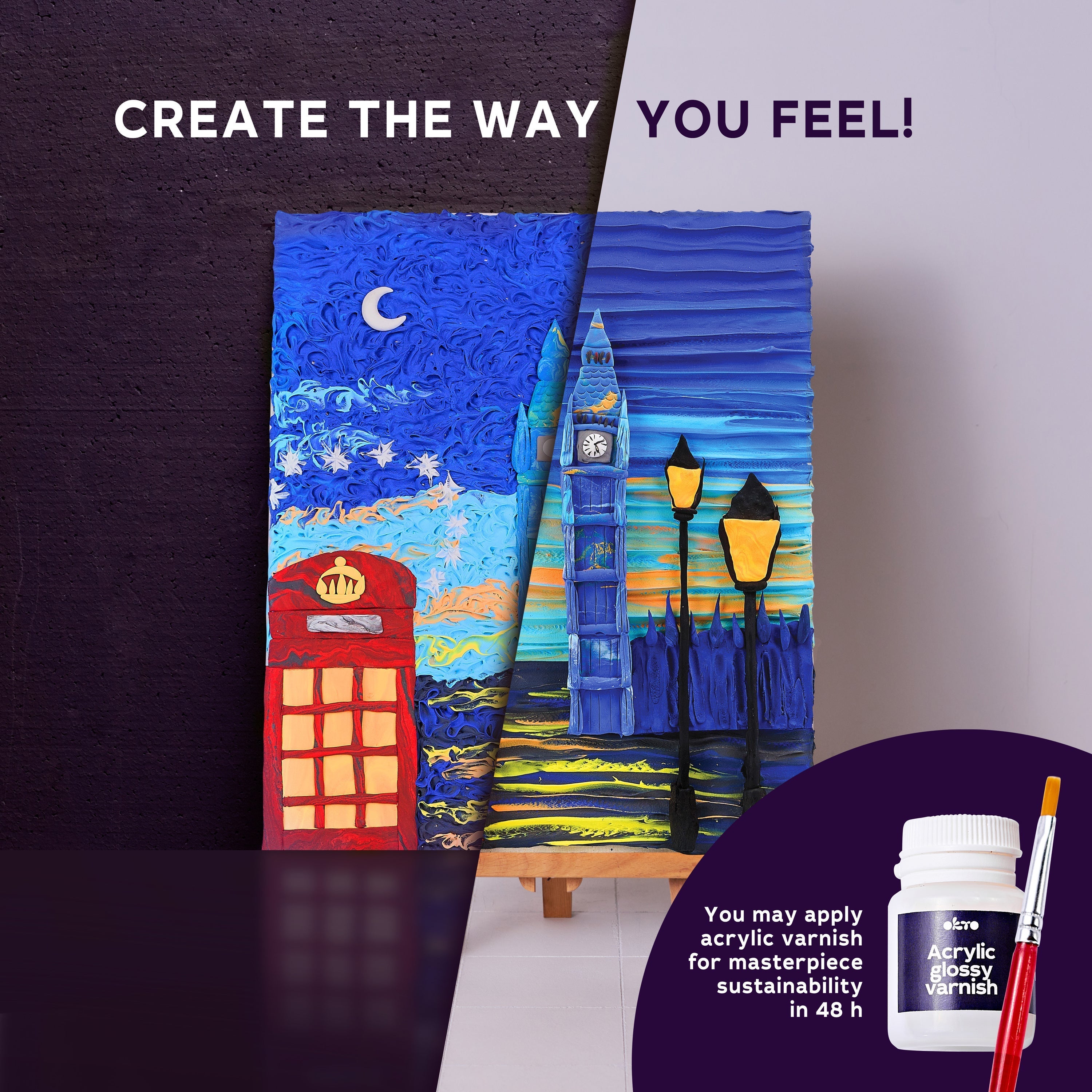 Okto 3d Clay Painting — London City  (≈16×12 In) — Ages 14+