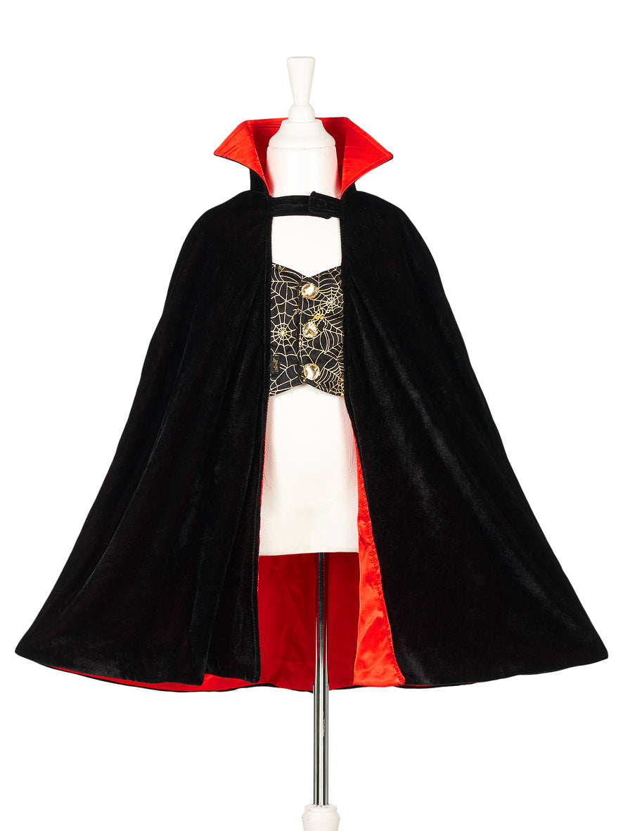 Dracula Cape + Teeth Costume Set For Children – Includes Accessories For Role-play & Entertainment-sz 4-8 Yrs