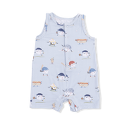 Baseballs Playing Baseball - Sleeveless Shortie Romper