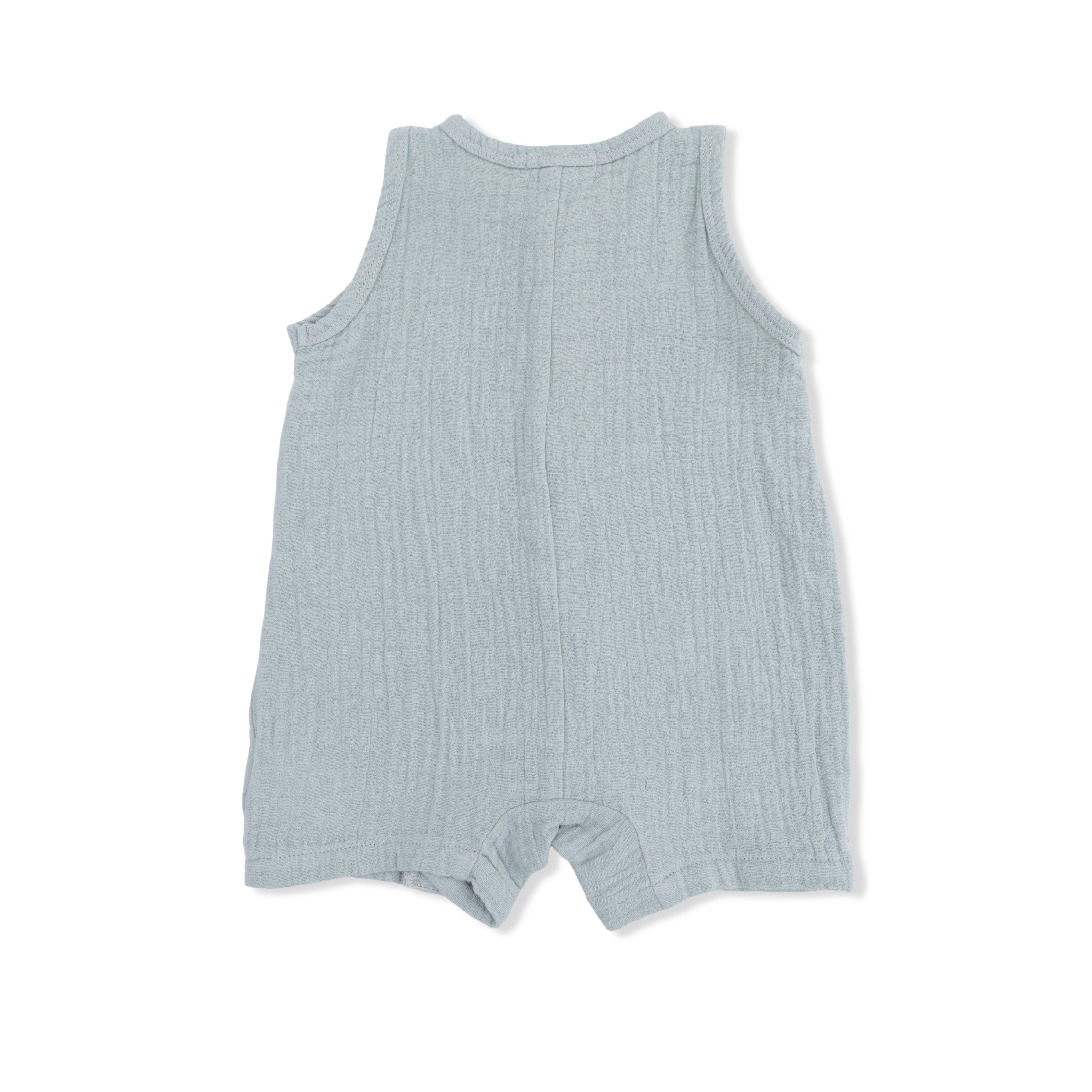 Solid Muslin Jadeite - Sleeveless Shortie Romper